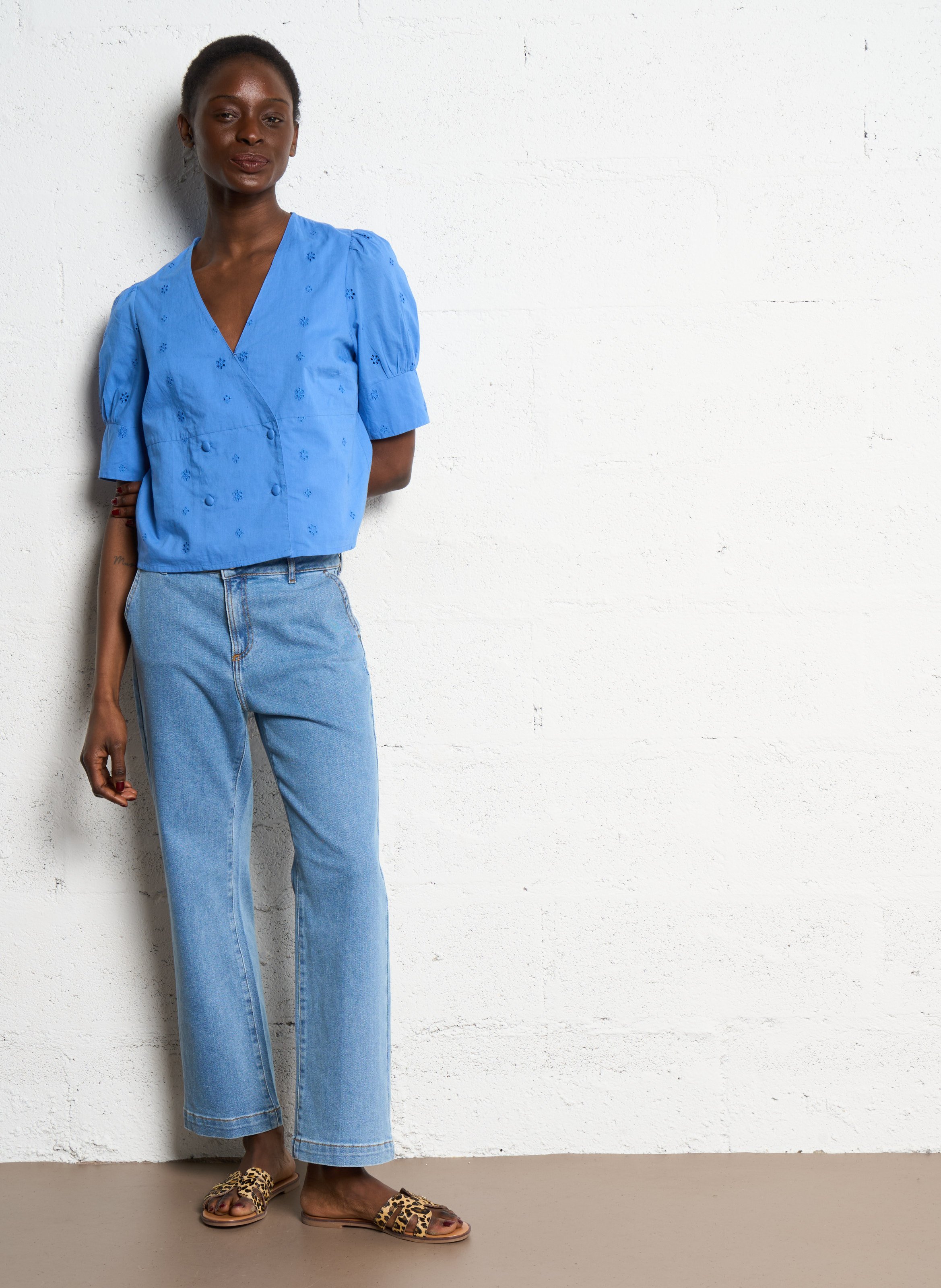 Cotton-blend straight jeans I CODE Blue