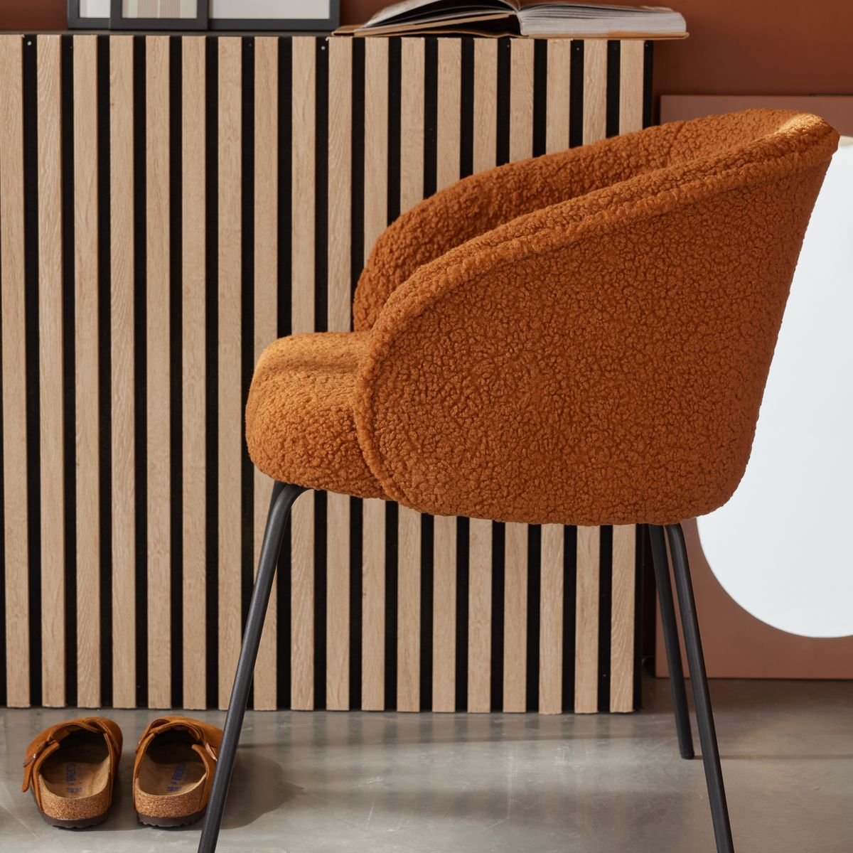 Fauteuil en bouclette FACTORY Marron