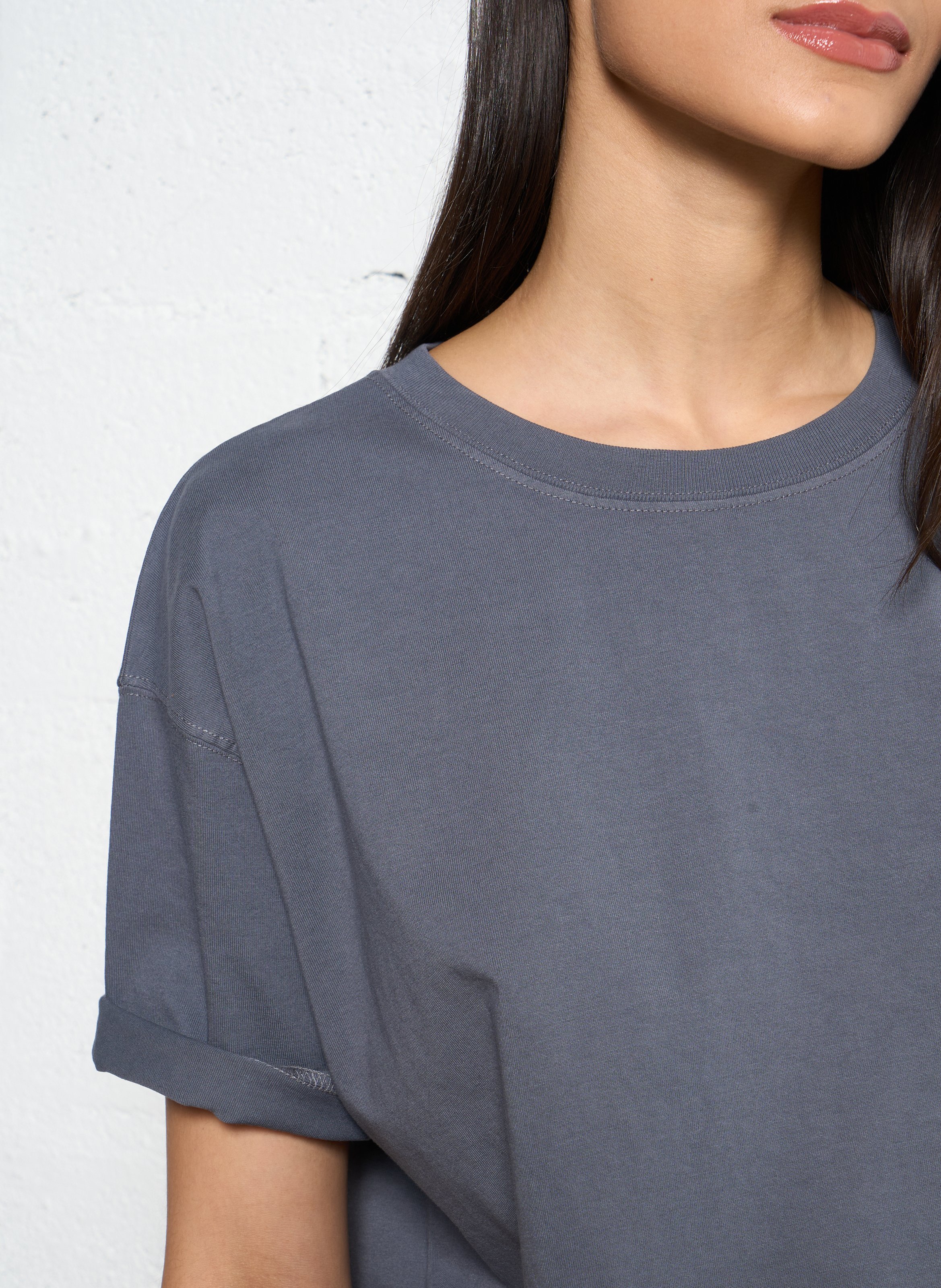 Loose-fit round-neck cotton T-shirt AMERICAN VINTAGE Grey