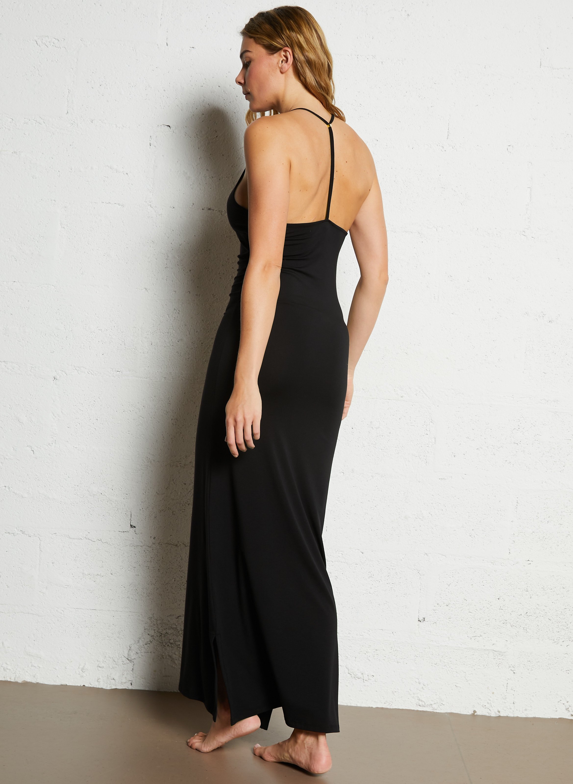 Lange jurk V BELIZA Zwart