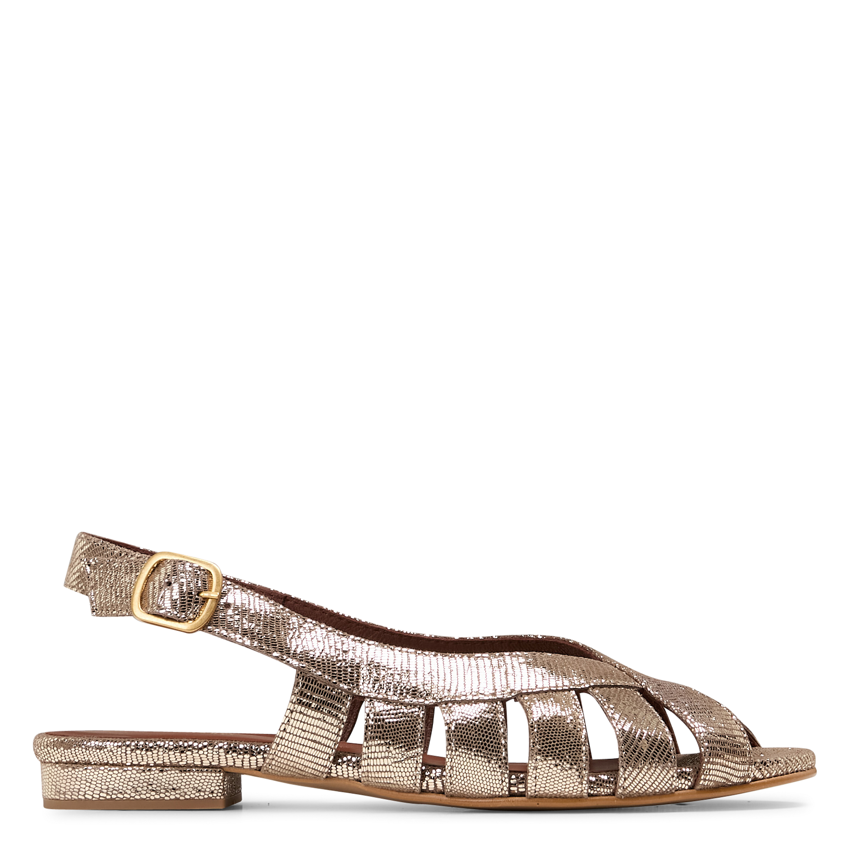 Sandales plates en cuir métallisé ANONYMOUS COPENHAGEN Doré