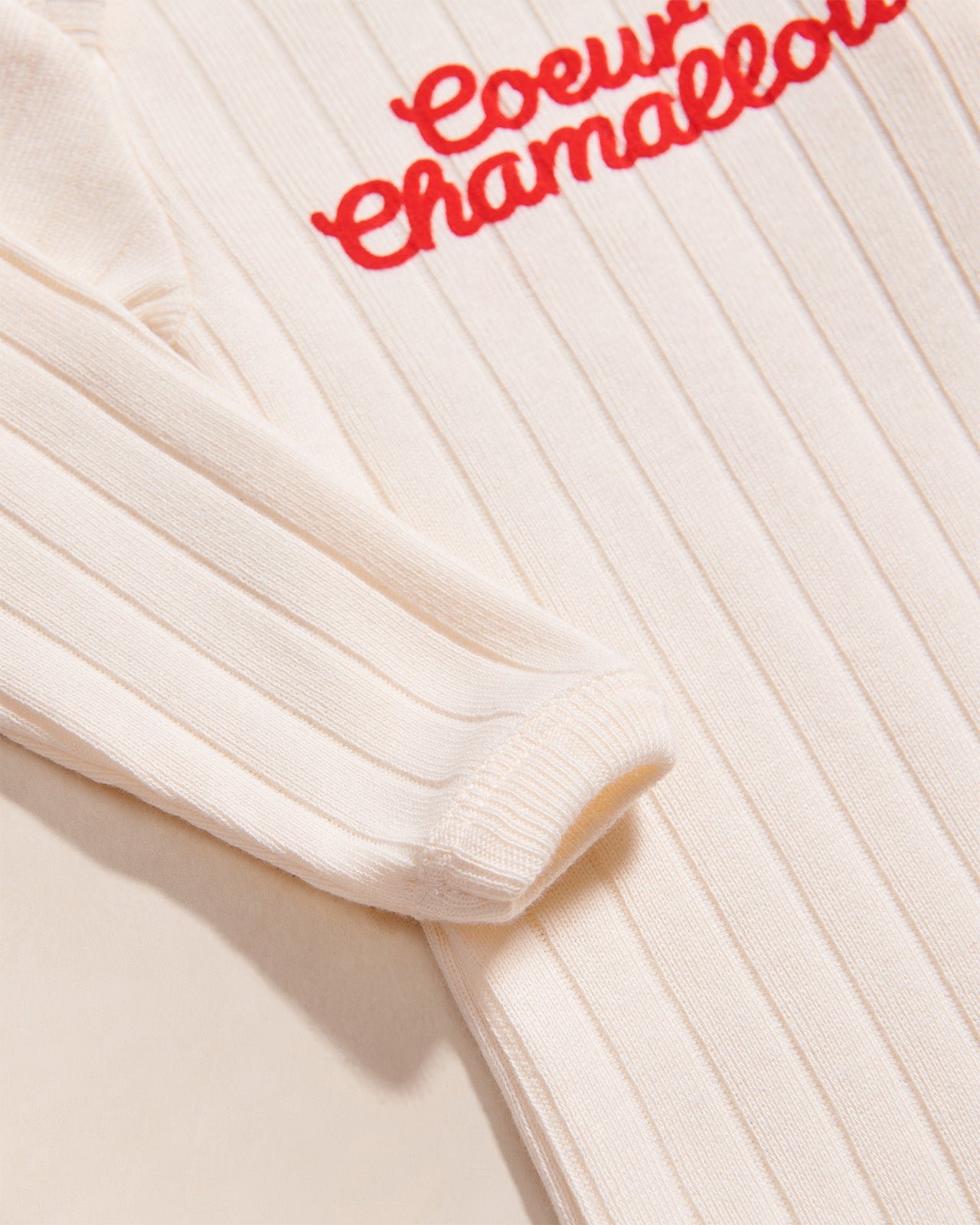 The marshmallow heart organic cotton bodysuit EMOI EMOI White