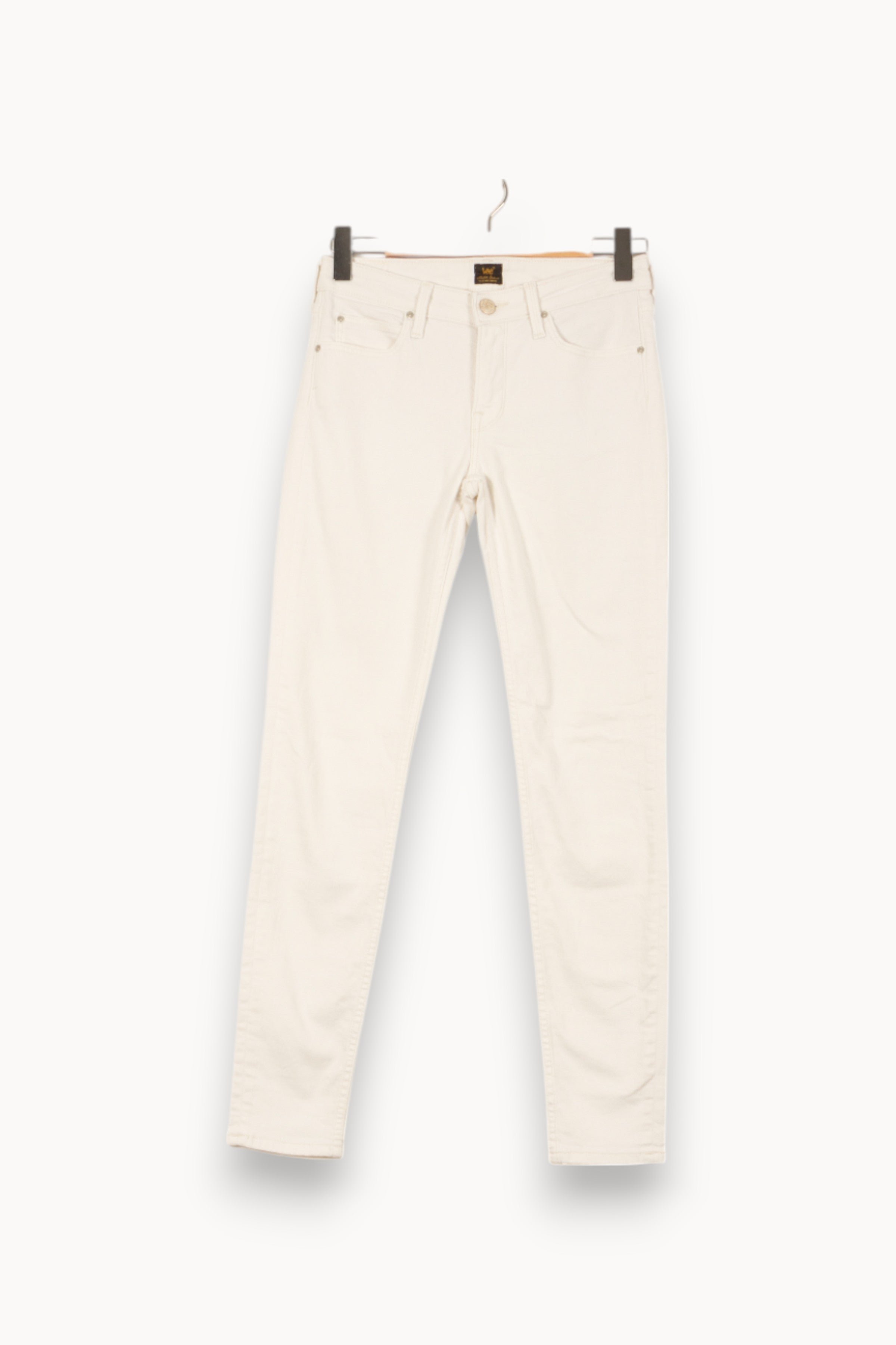 Cropped slim jeans with studs LEE - Seconde Main White