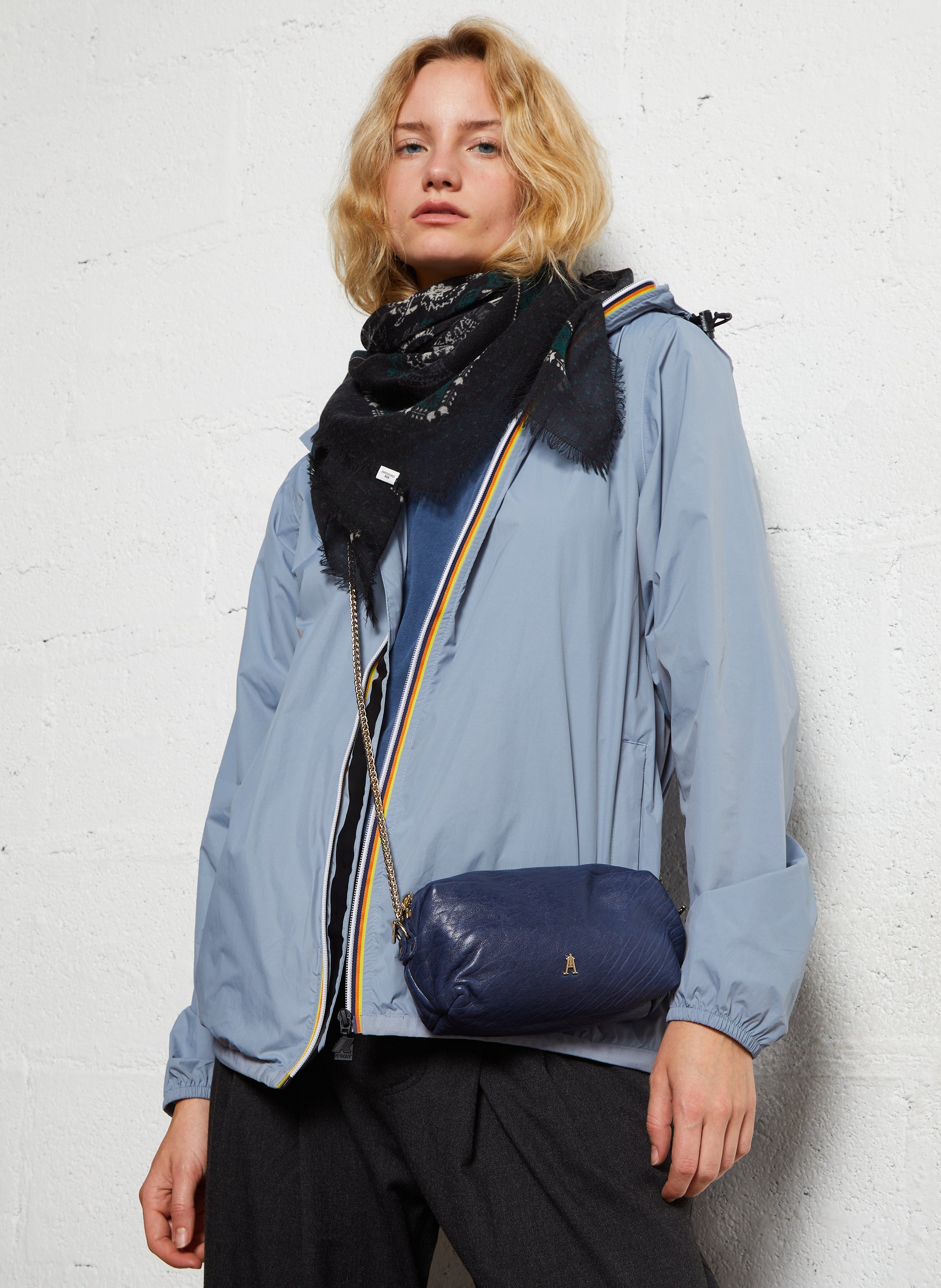 Sac porté épaule en cuir  CRAIE STUDIO Bleu