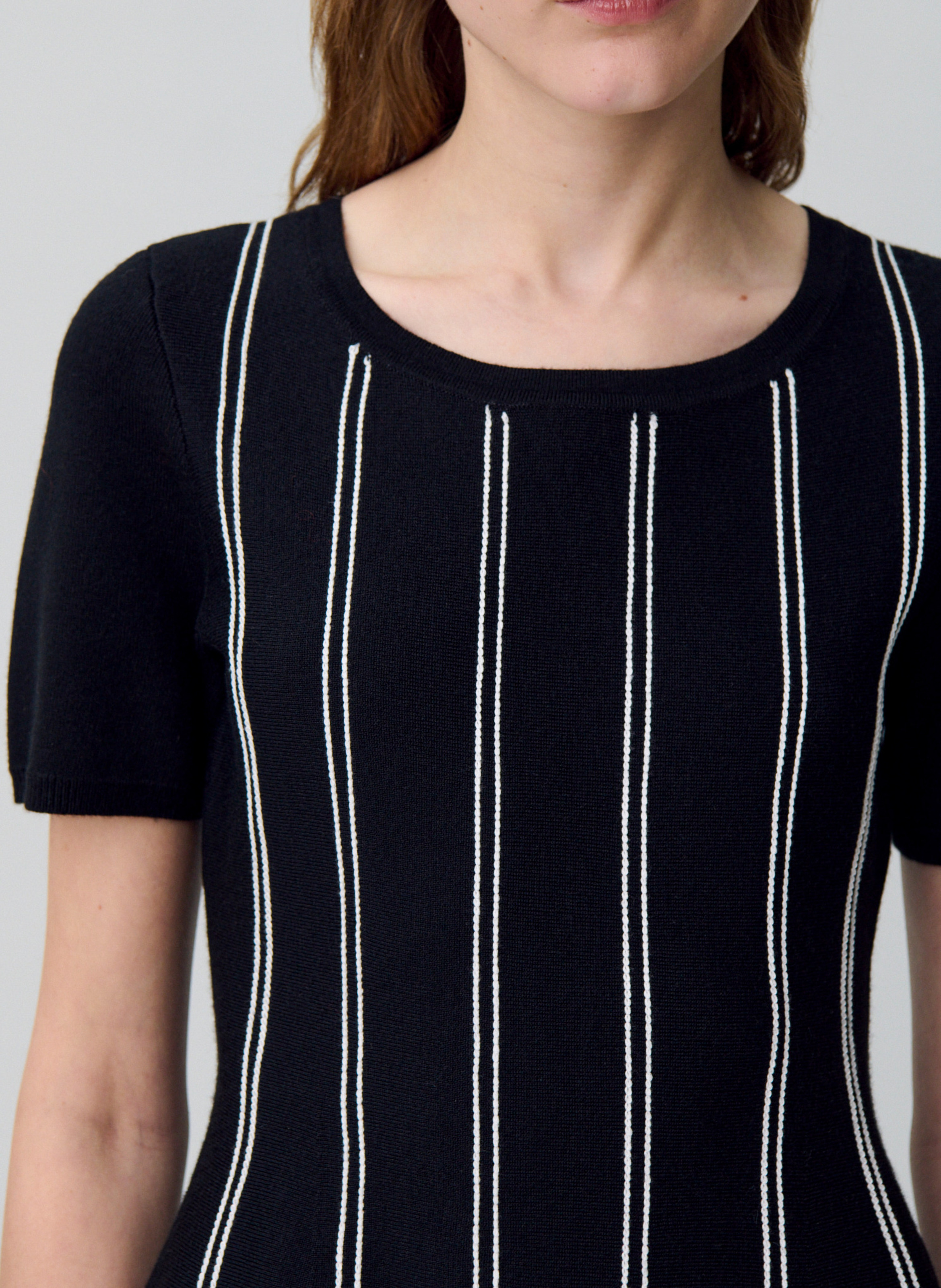 Robe courte cintrée à rayures CLAUDIE PIERLOT Noir