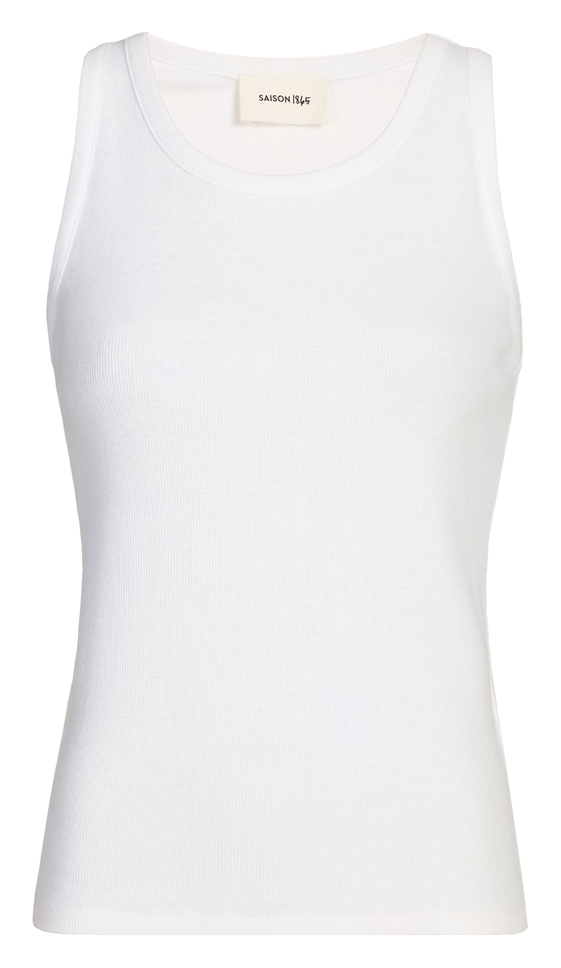 Ribbed cotton tank top SAISON 1865 White