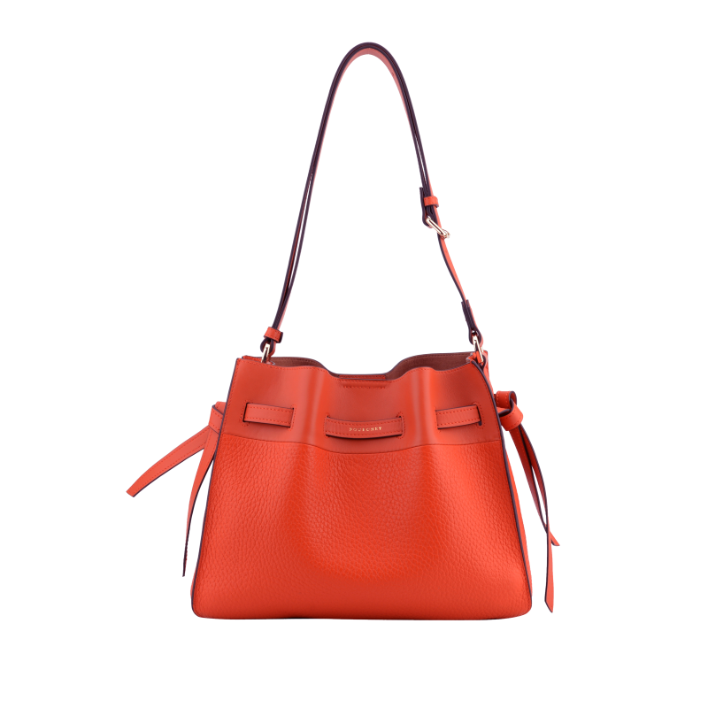 Shoulder bag - cowhide leather POURCHET Red