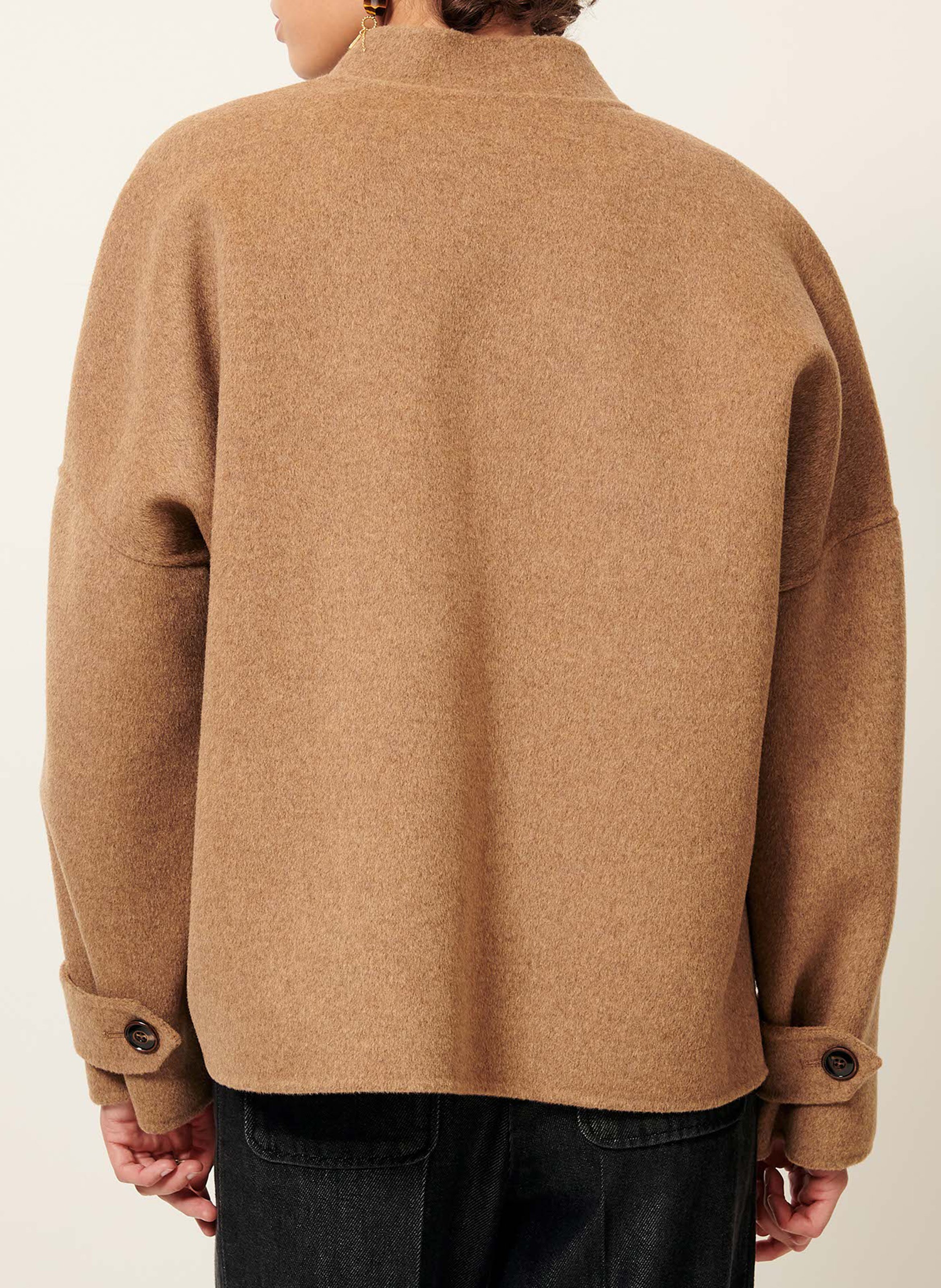 Straight wool mix jacket SESSUN Beige