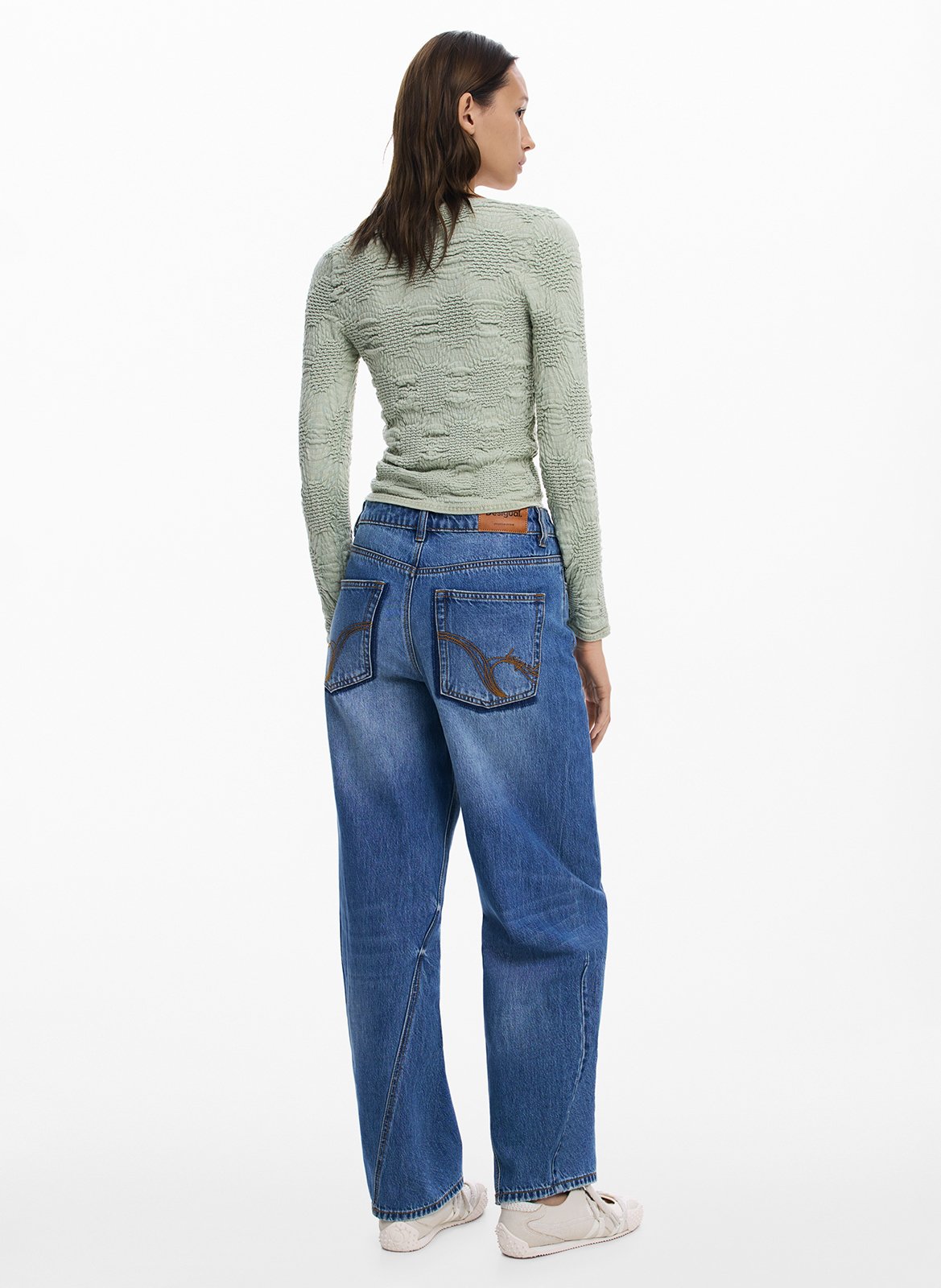 Top manches longues à tissu texturé DESIGUAL Vert