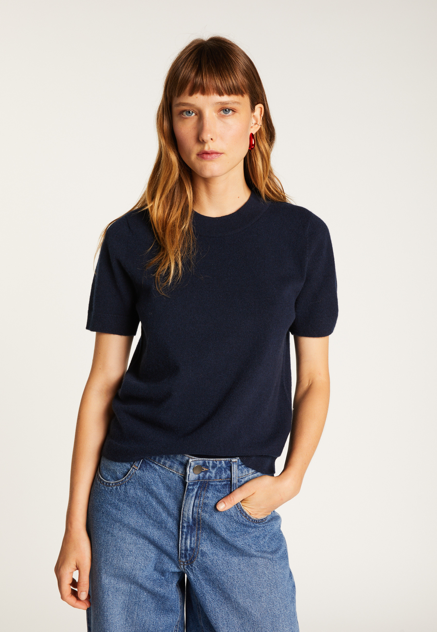 Cashmere T-shirt MAISON MONTAGUT Blue
