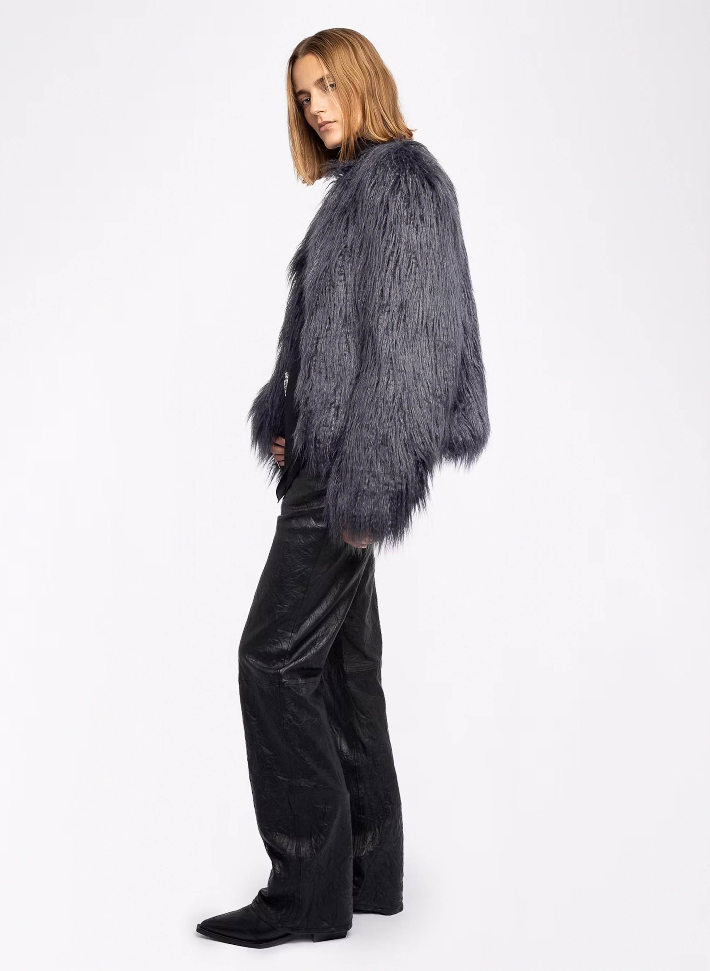 Manteau col rond ZADIG&VOLTAIRE Gris