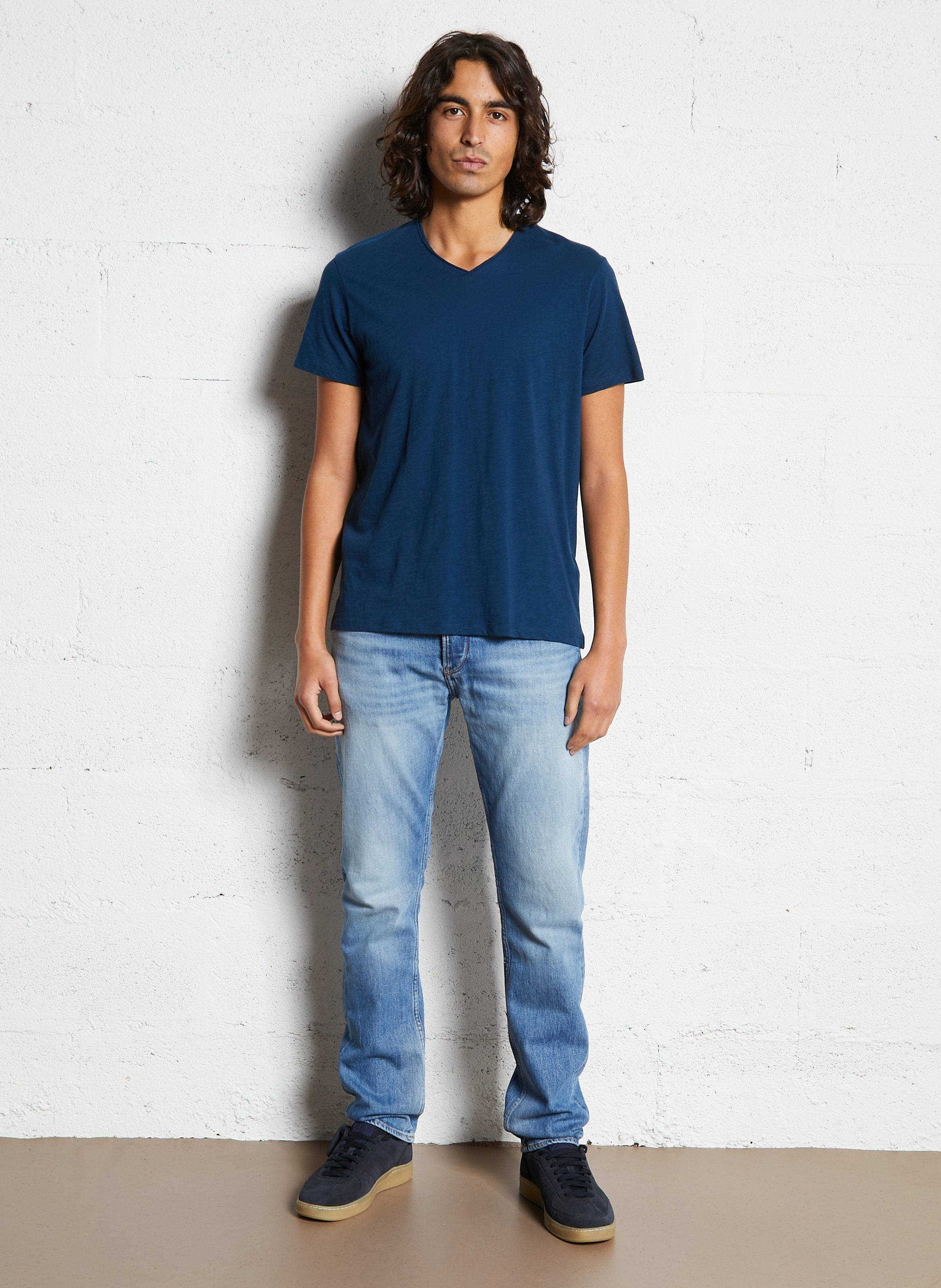 Faded straight jeans LE TEMPS DES CERISES Blue