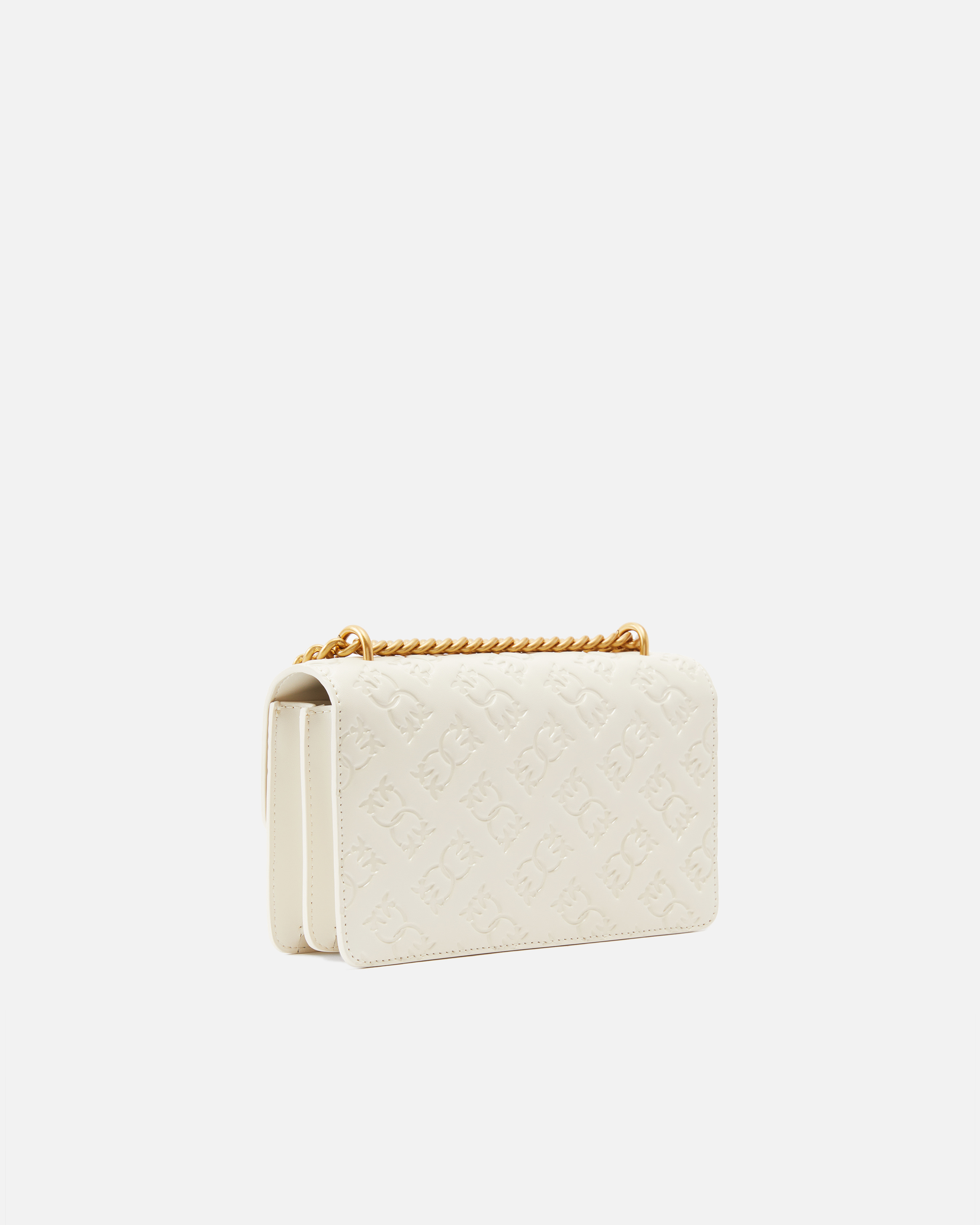 Mini shoulder bag with embossed logo love bag PINKO White