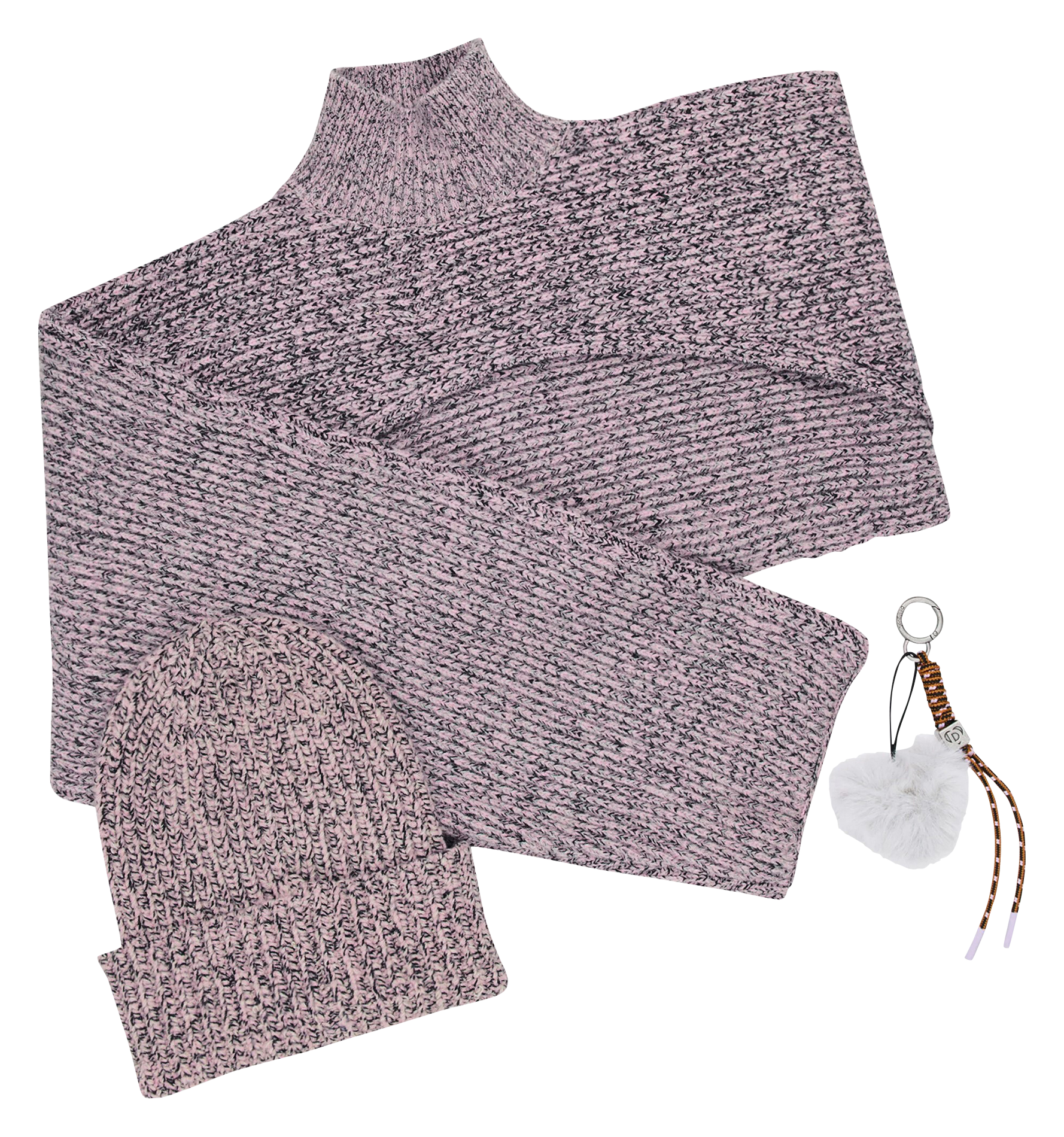 Pack pull et bonnet en maille DESIGUAL Rouge