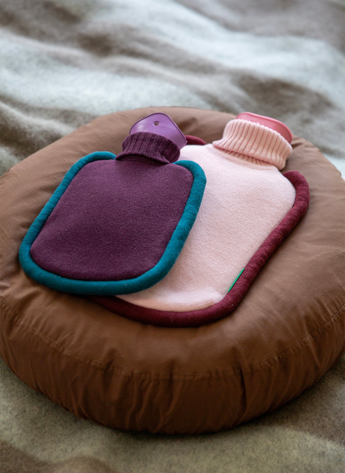 Bouillotte tricotée en coton bio mélangé SUITE702 Rose