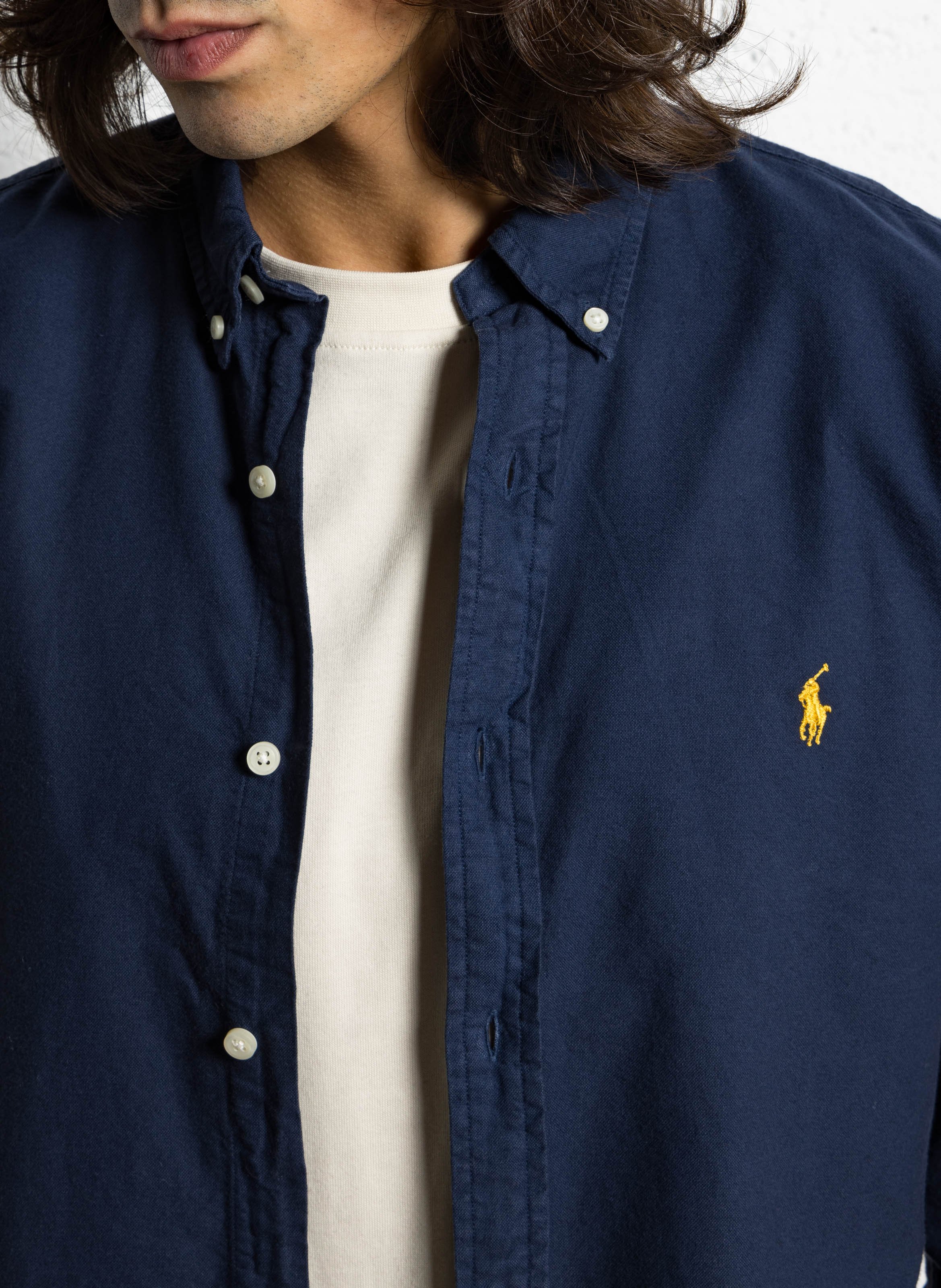 Baumwollbluse mit amerikanischem Kragen POLO RALPH LAUREN Blau