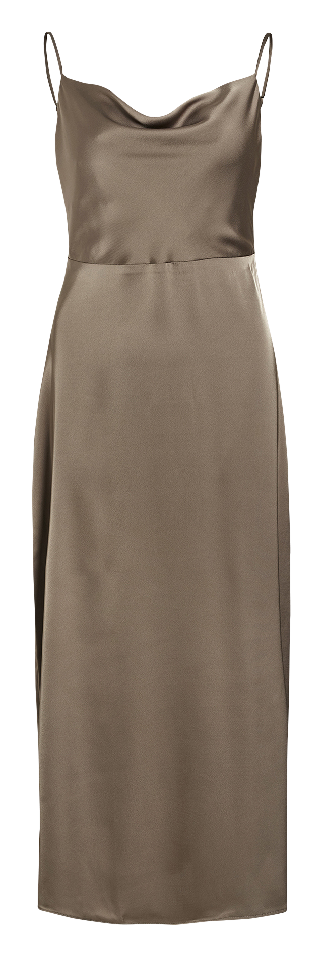 Long satin dress VILA Brown