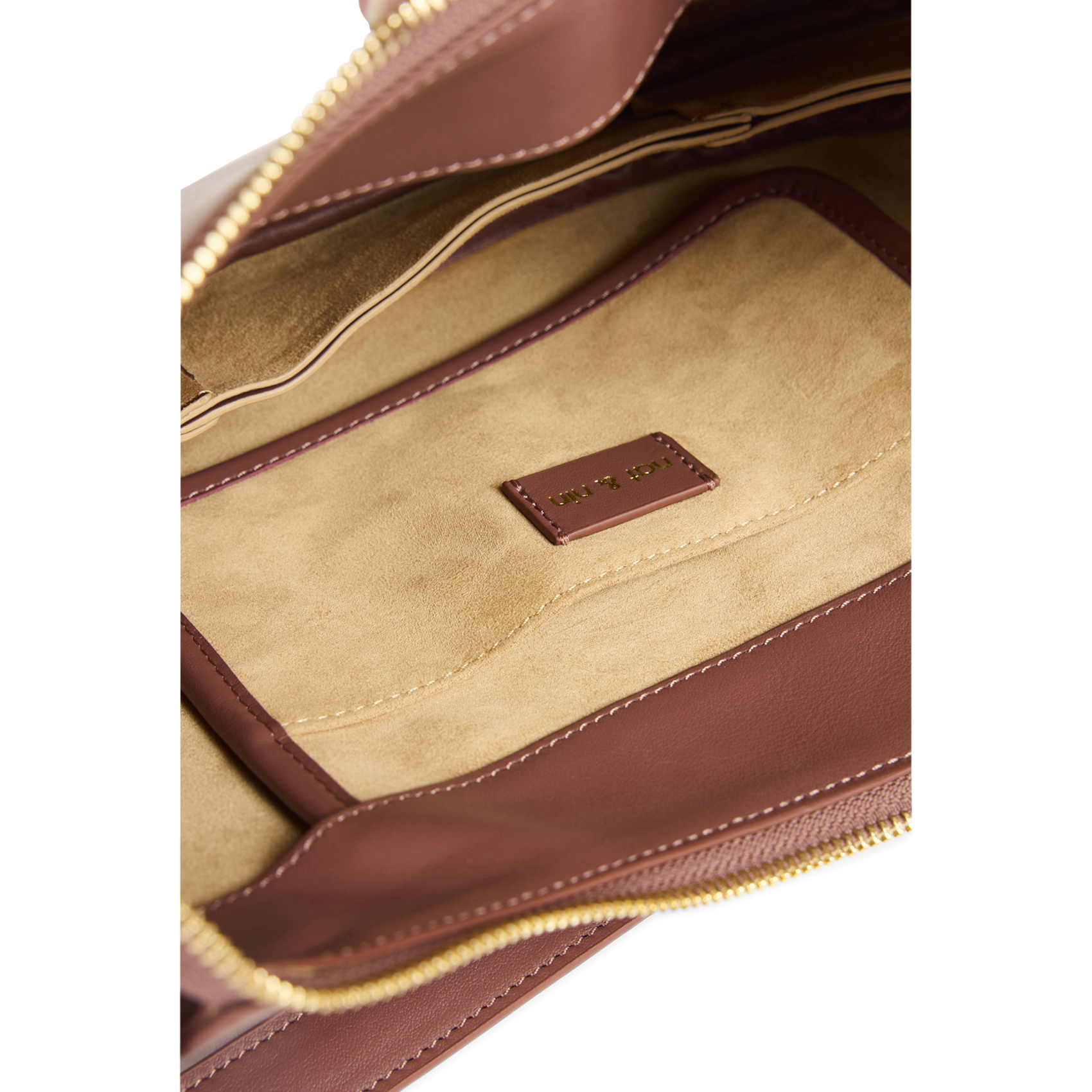 Halfronde leren draagtas NAT & NIN Roze