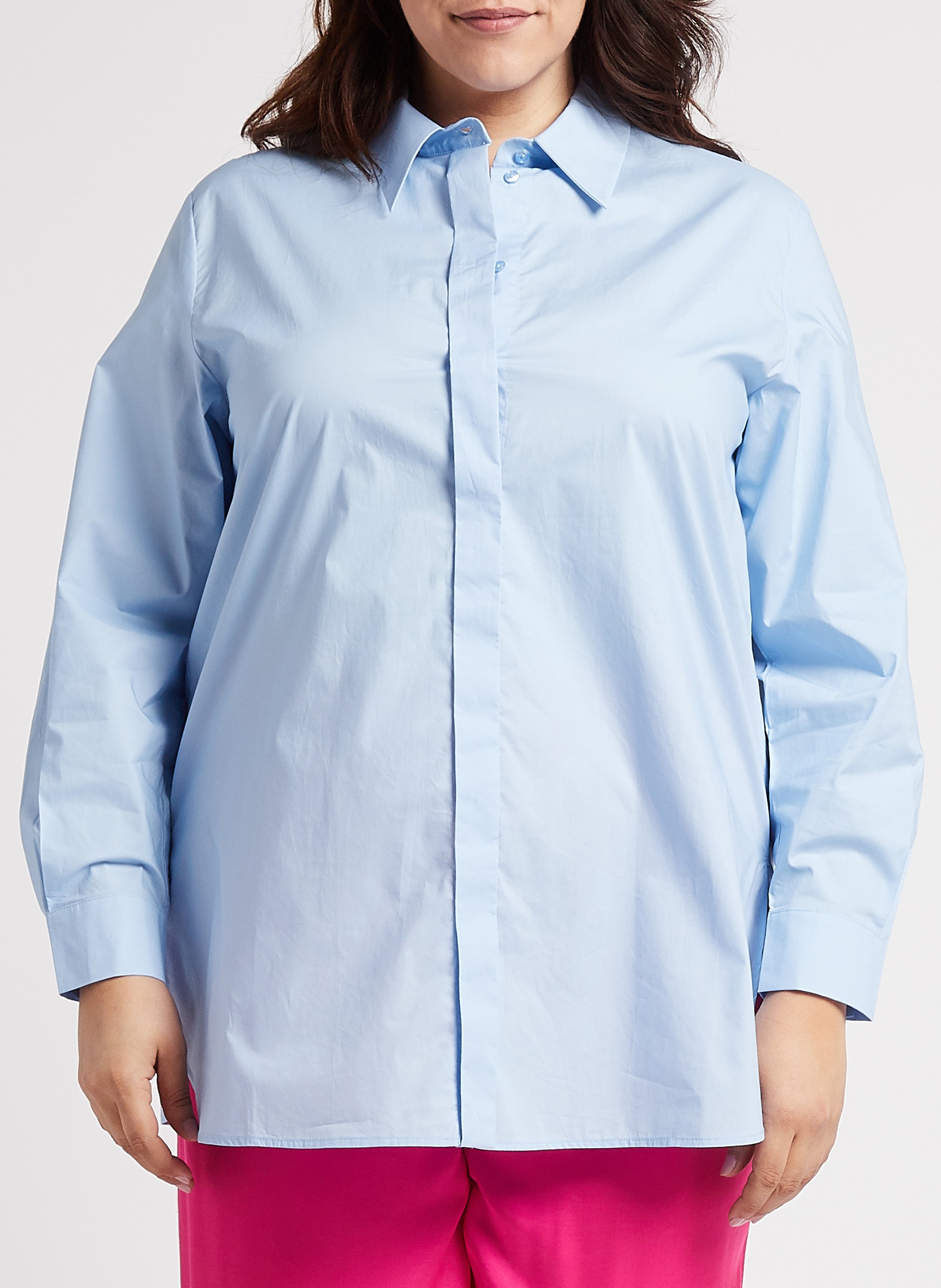 Baumwollbluse PERSONA by Marina Rinaldi Blau