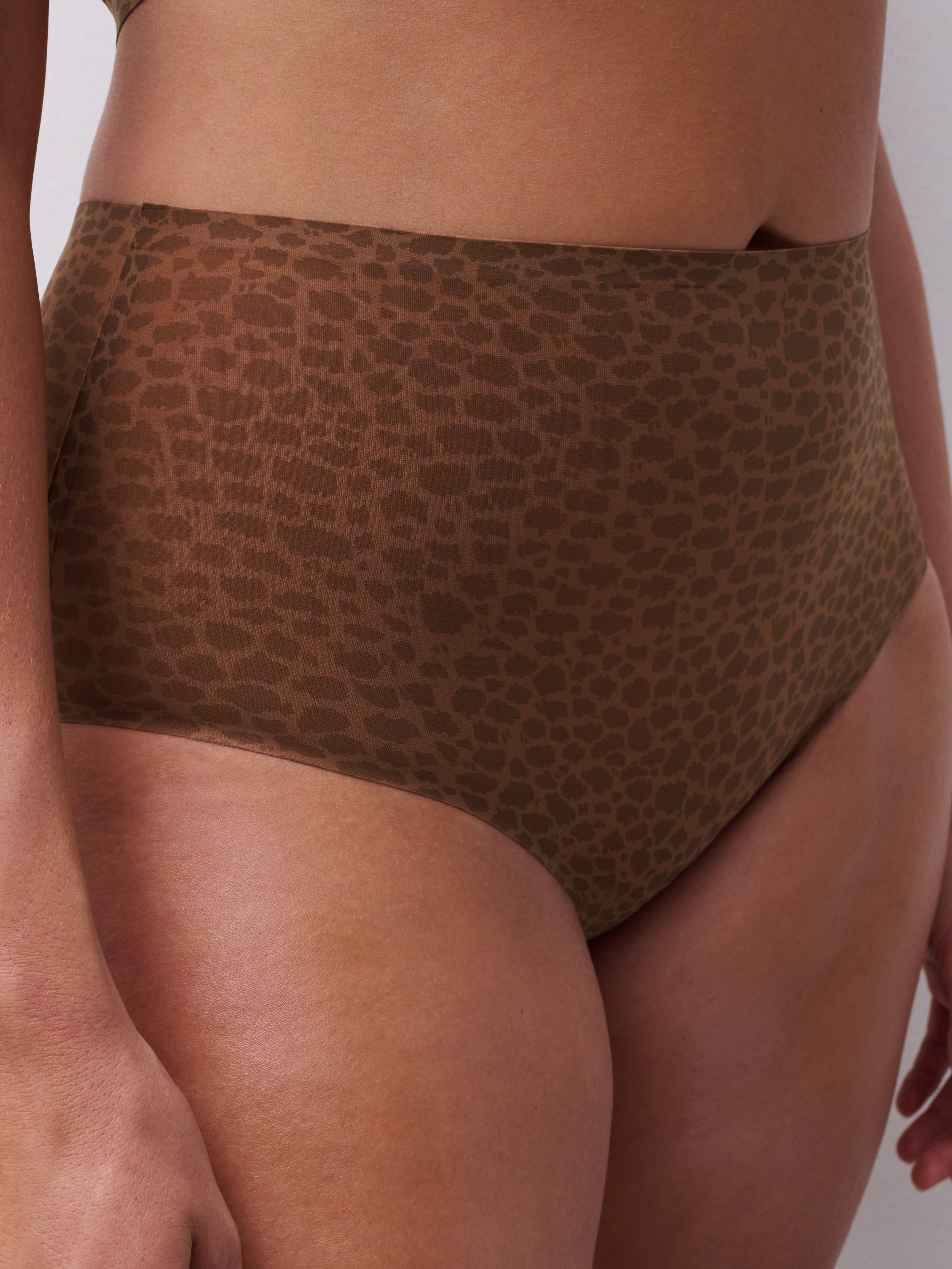 High-waisted lace panties CHANTELLE Brown