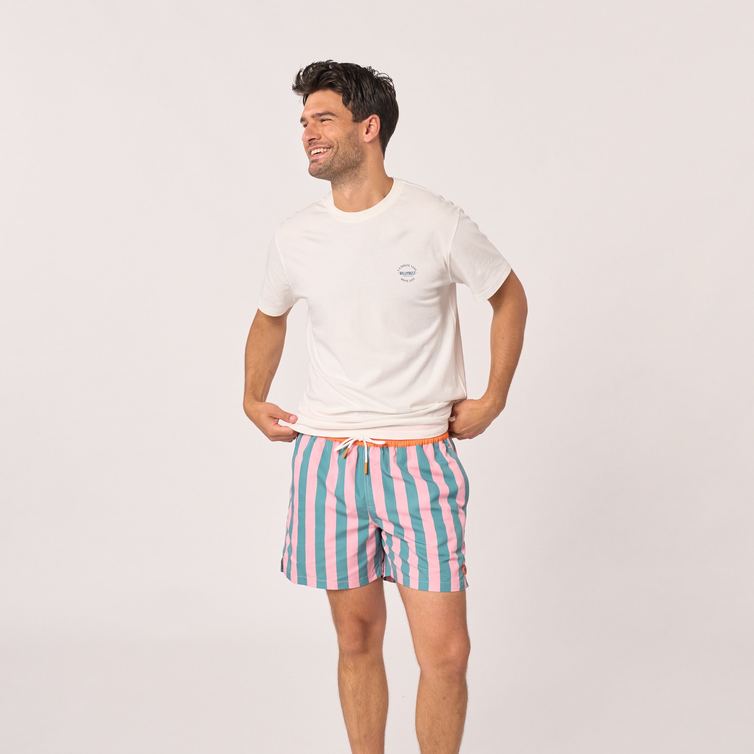 Recycled polyester swim shorts BILLYBELT Pink