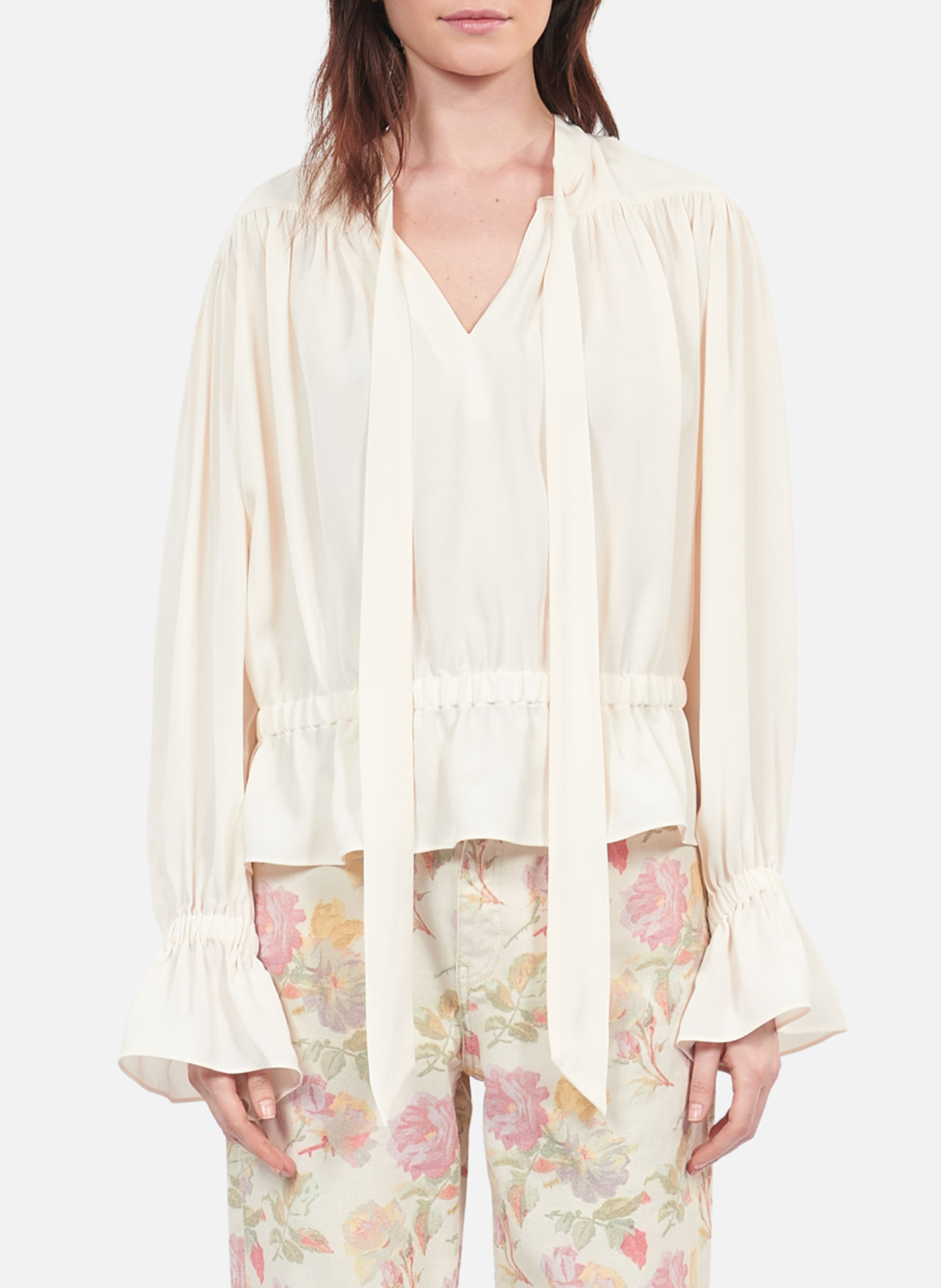 Ruime top met ruches THE KOOPLES Wit