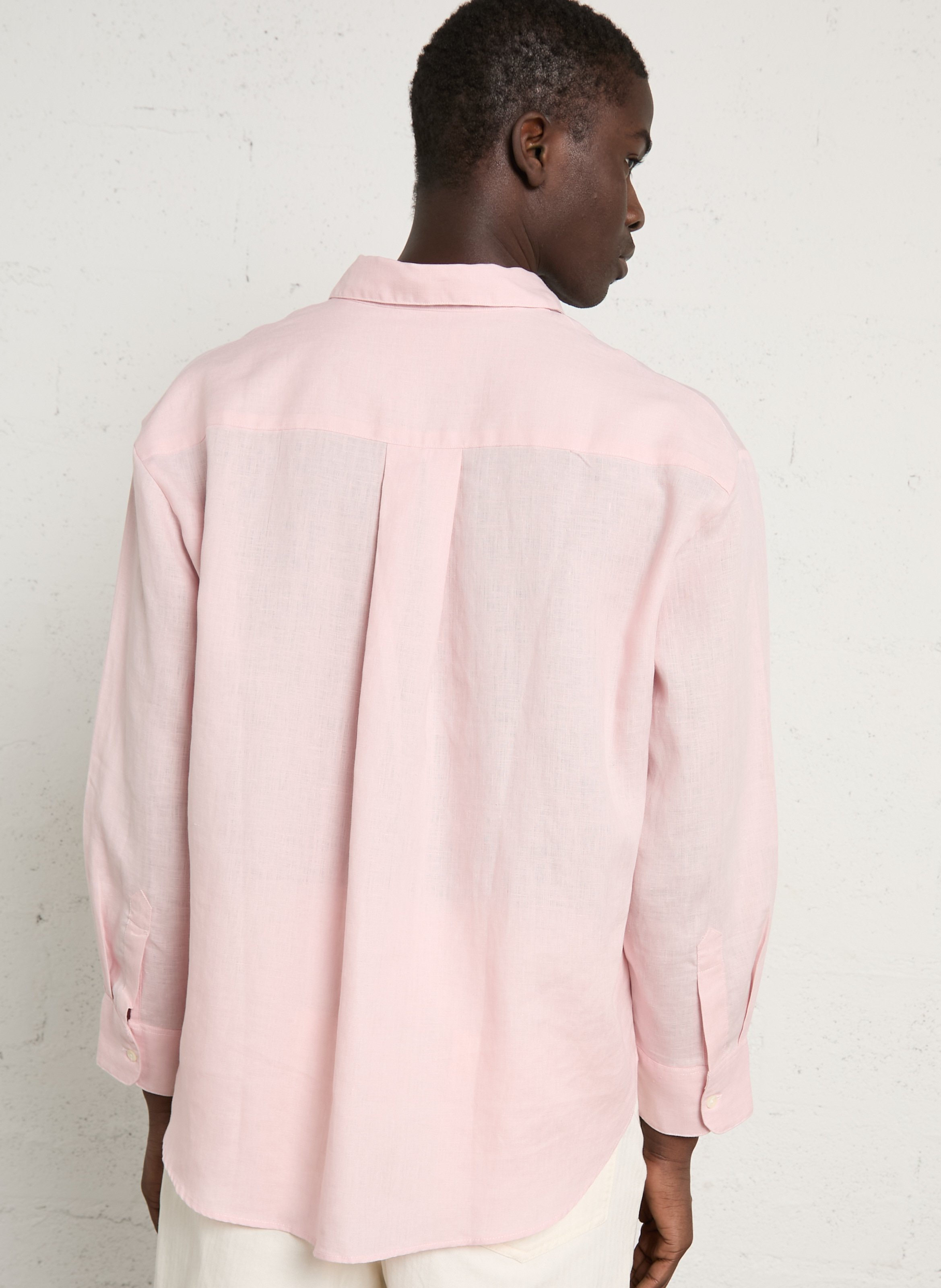 Weite Leinenbluse mit klassischem Kragen COLORFUL STANDARD Rosa