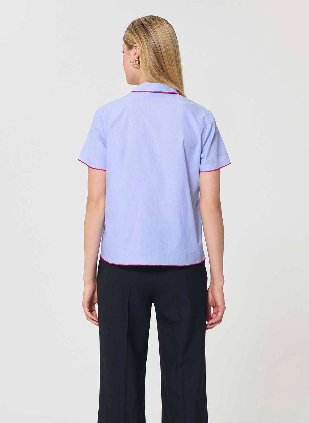 Rechte katoenen polo TARA JARMON Blauw