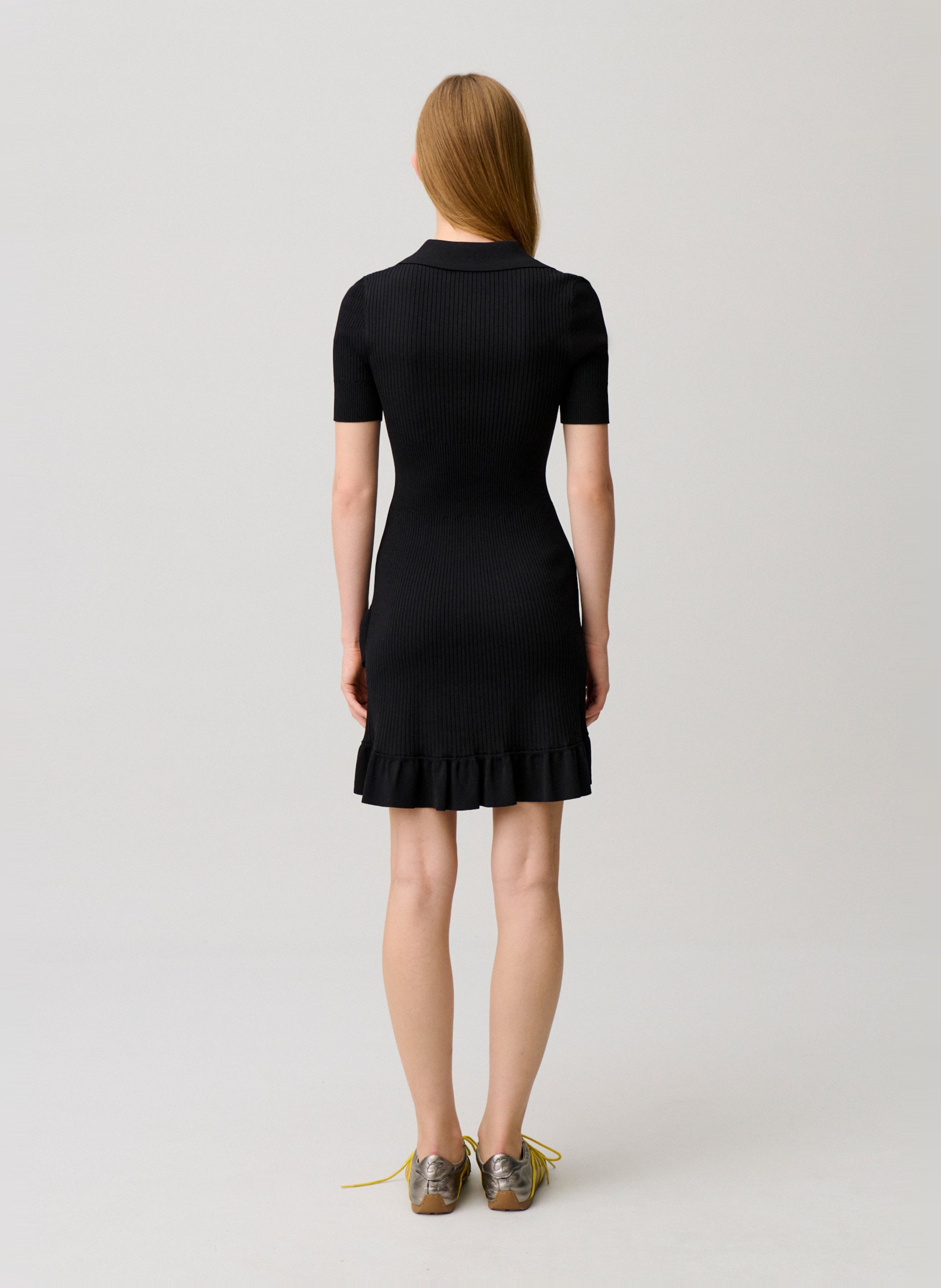 Robe courte ajustée en maille côtelée CLAUDIE PIERLOT Noir