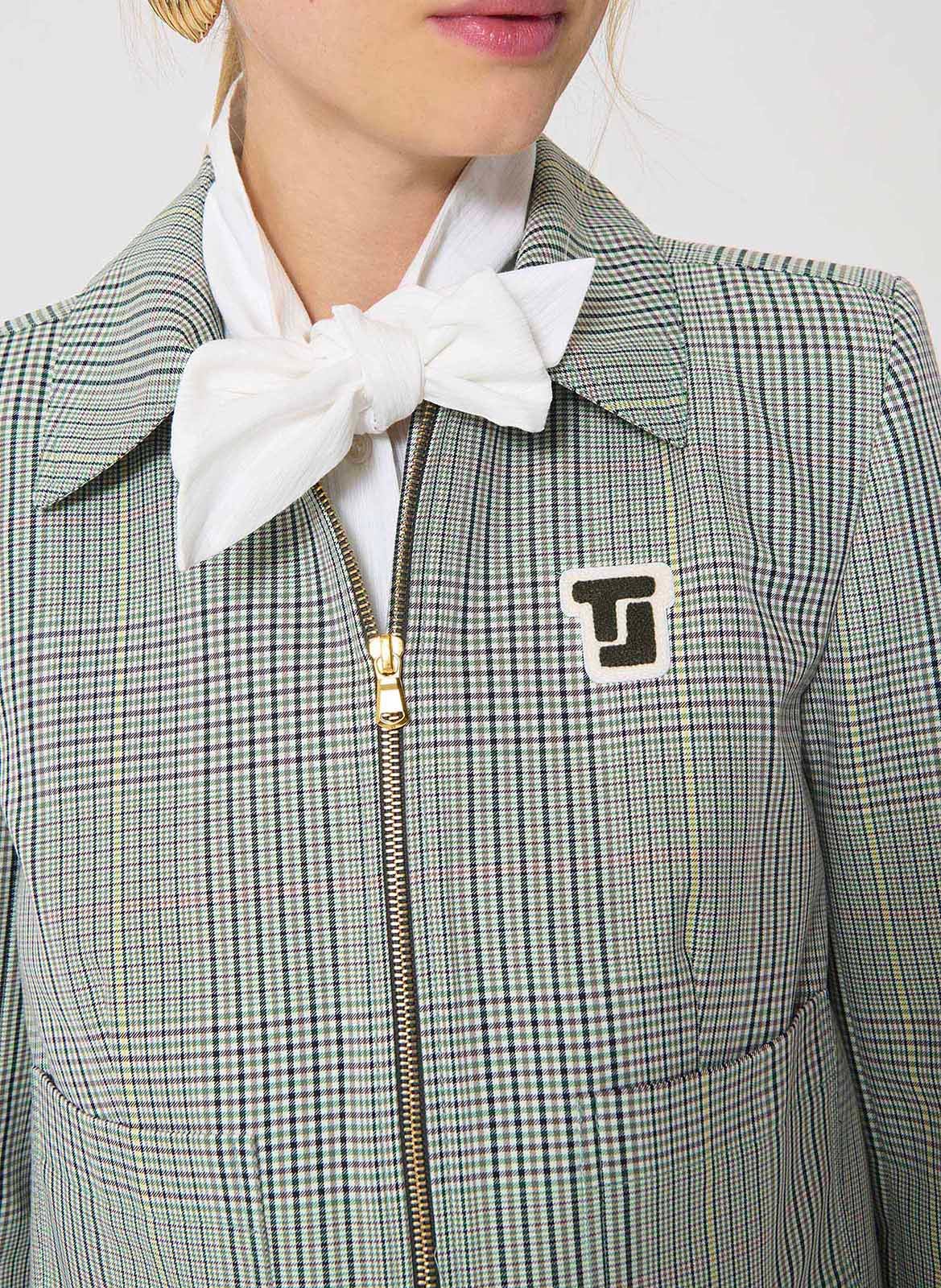 Veste courte droite imprimée TARA JARMON Vert