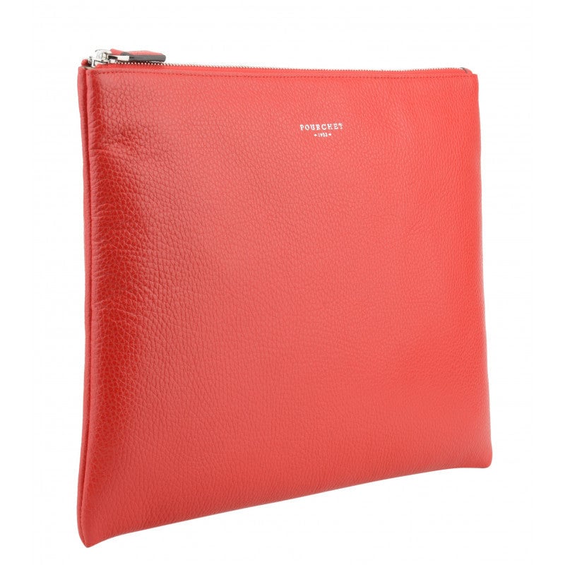 Calfskin leather shoulder bag Red