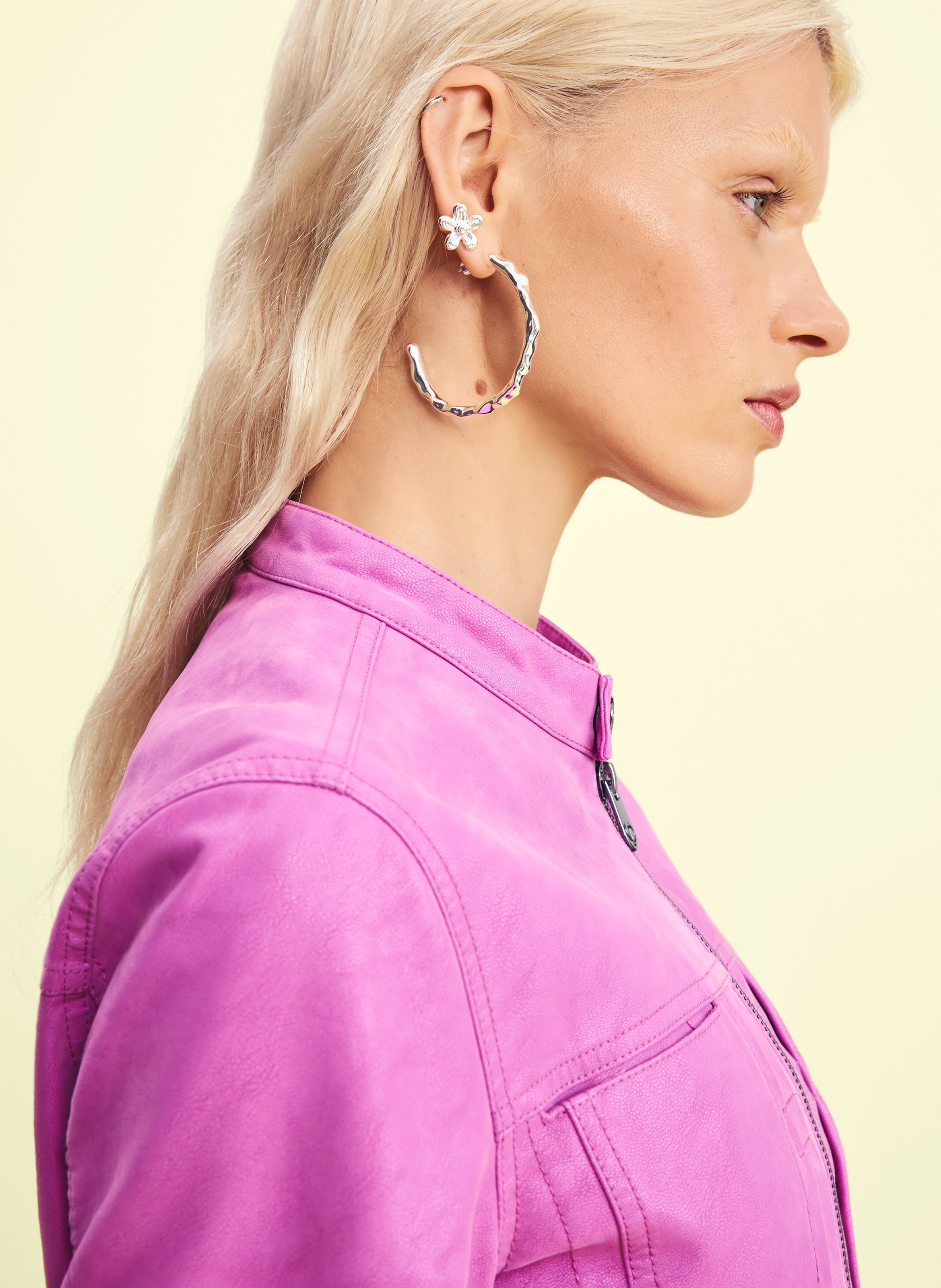 Veste effet cuir col rond DESIGUAL Rouge