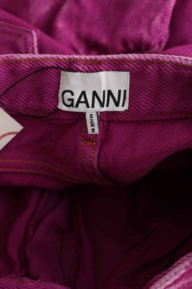 Straight cotton-blend pants GANNI - Seconde Main Pink