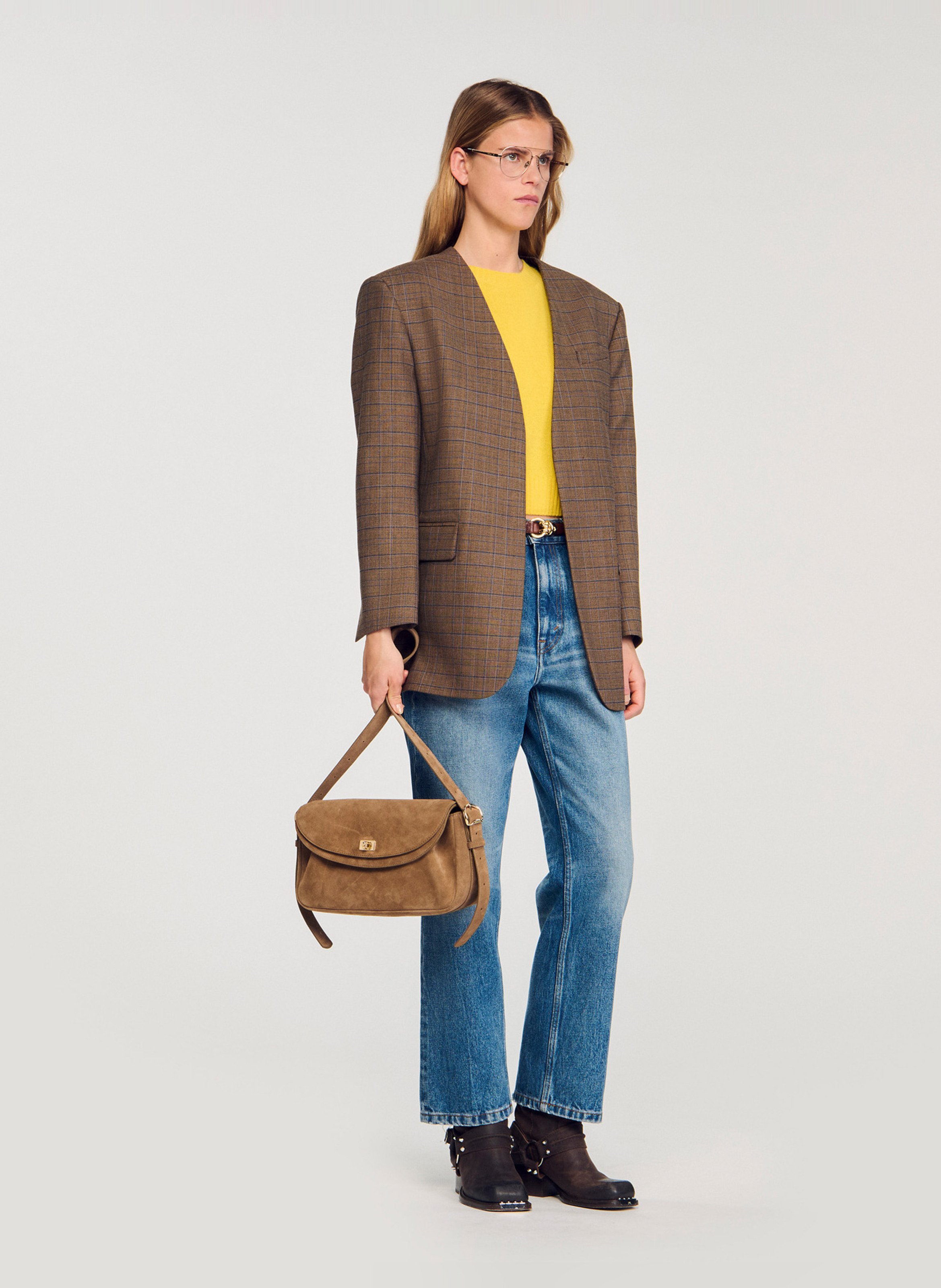 Soft leather bag SANDRO Beige