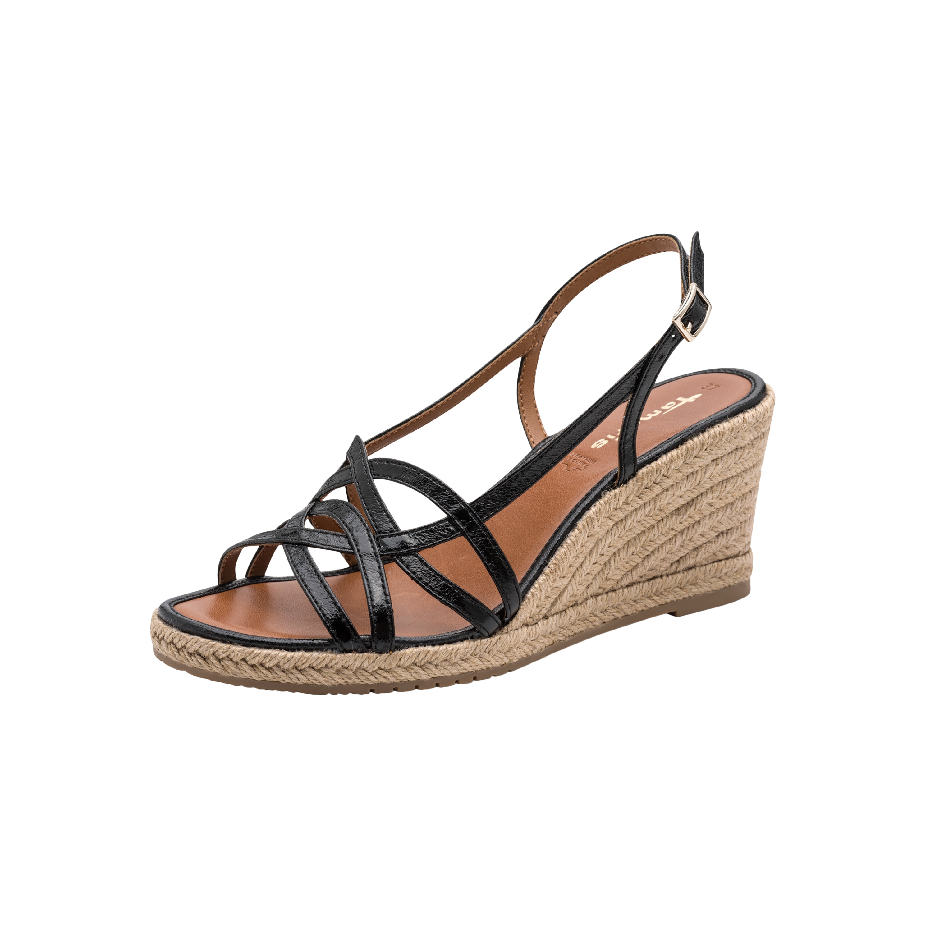 Sandales cuir compensé TAMARIS Noir