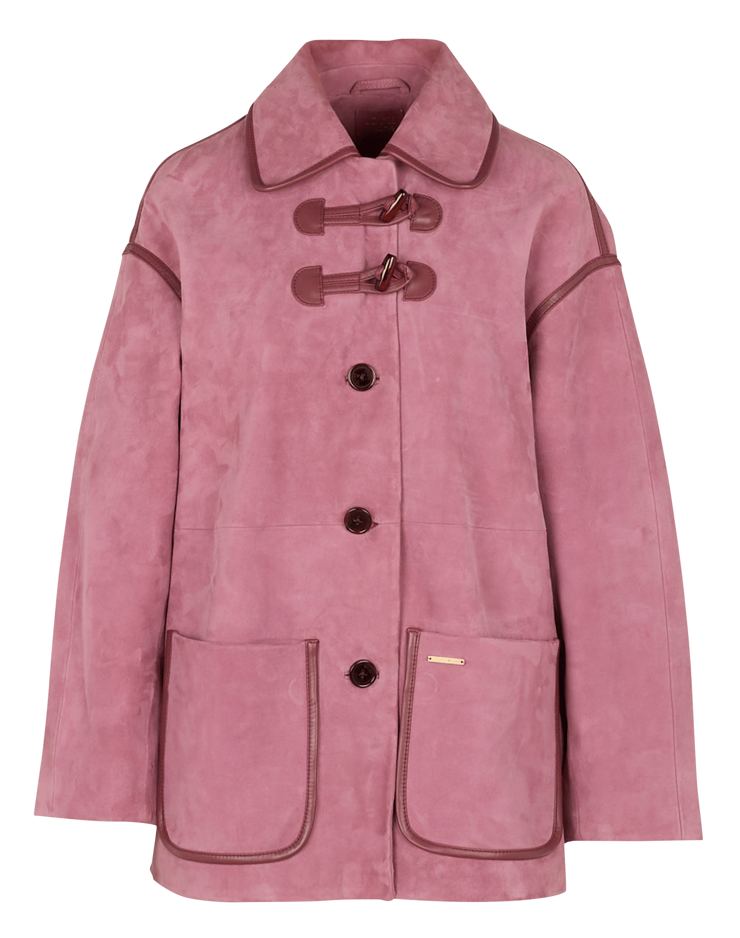 Classic coat with goat leather collar LOUISE MISHA Pink
