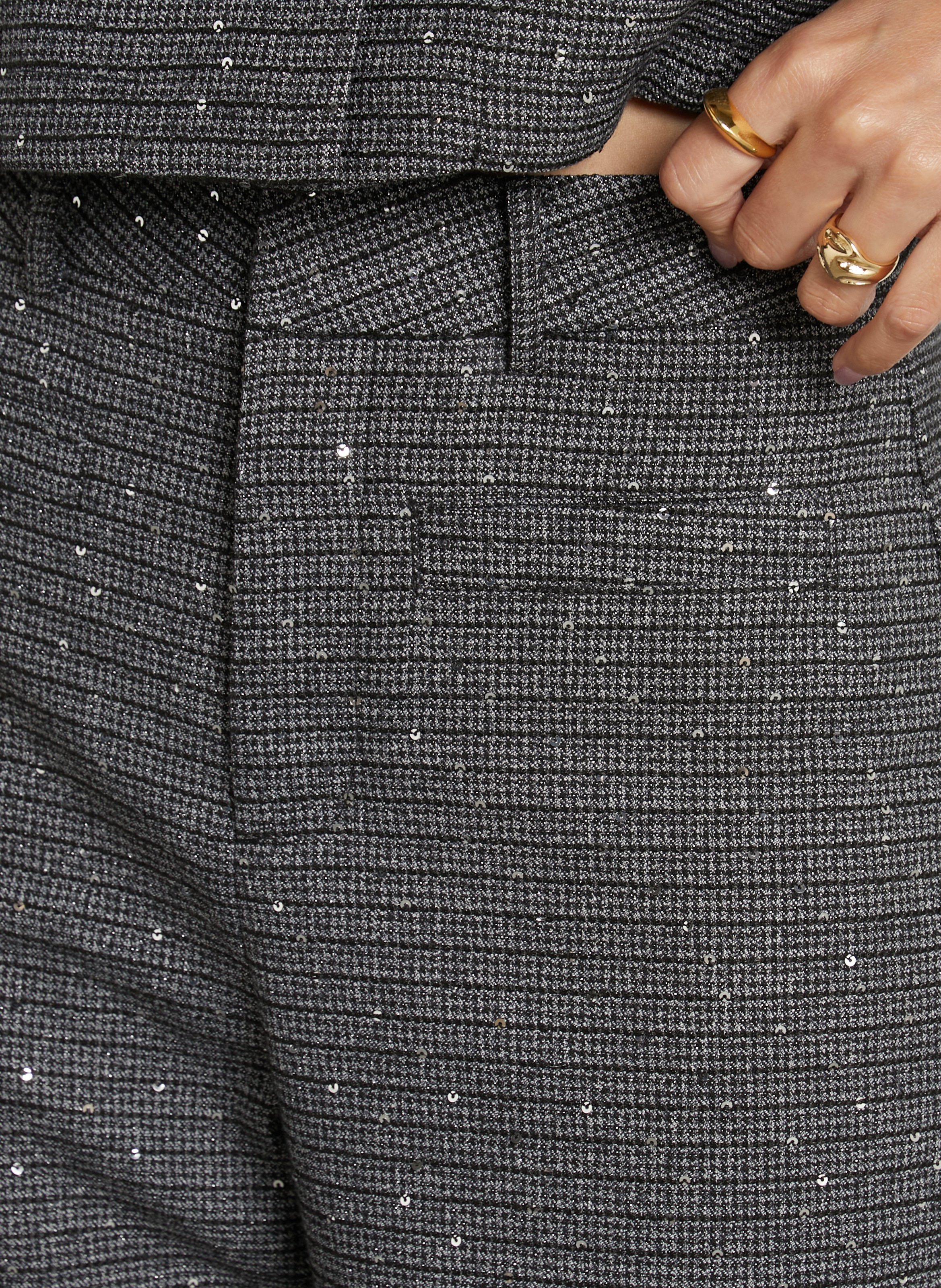 Flared sequin pants. | Blue SUNCOO Women