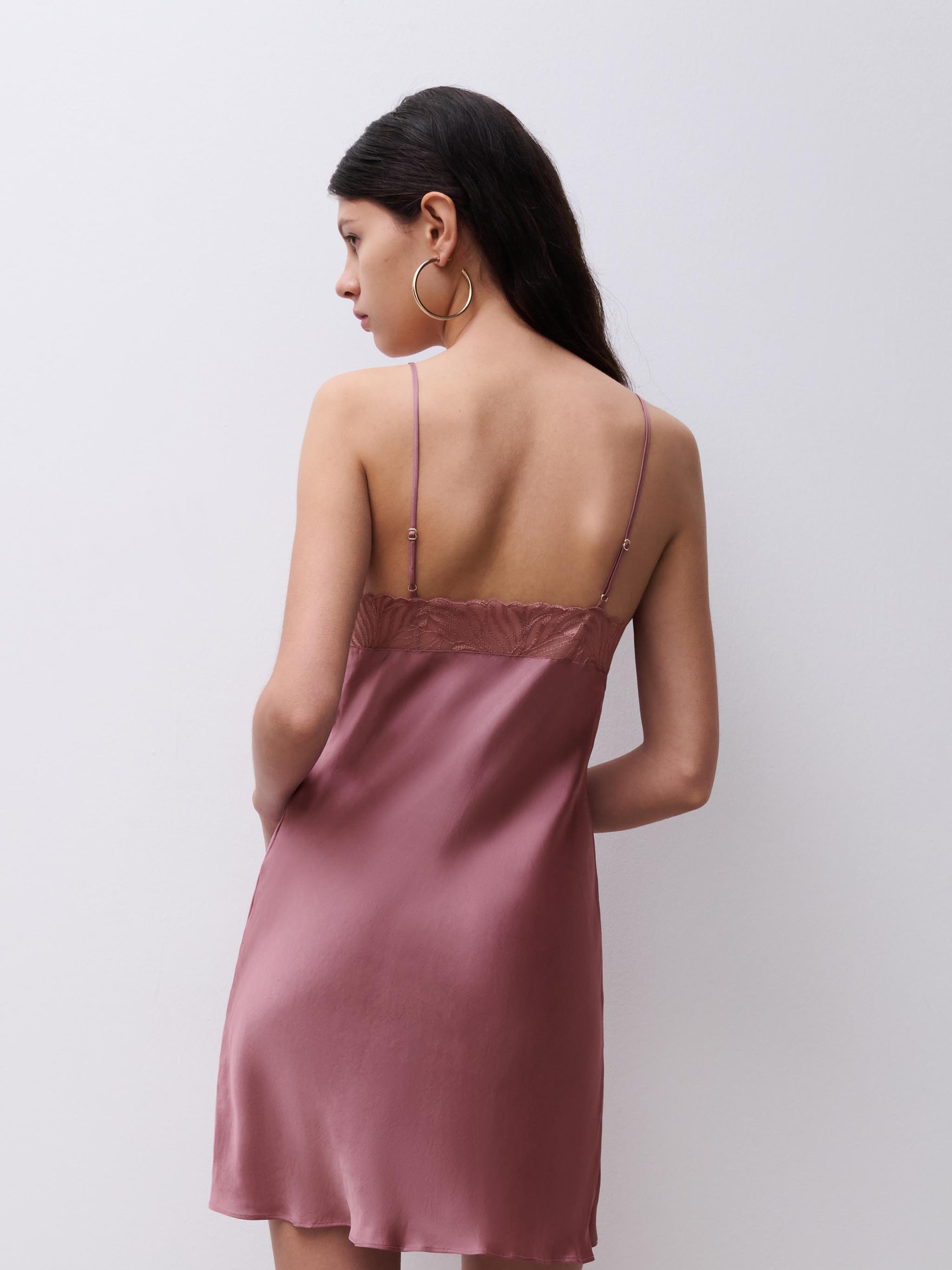 Embroidered nightgown CHANTELLE Brown
