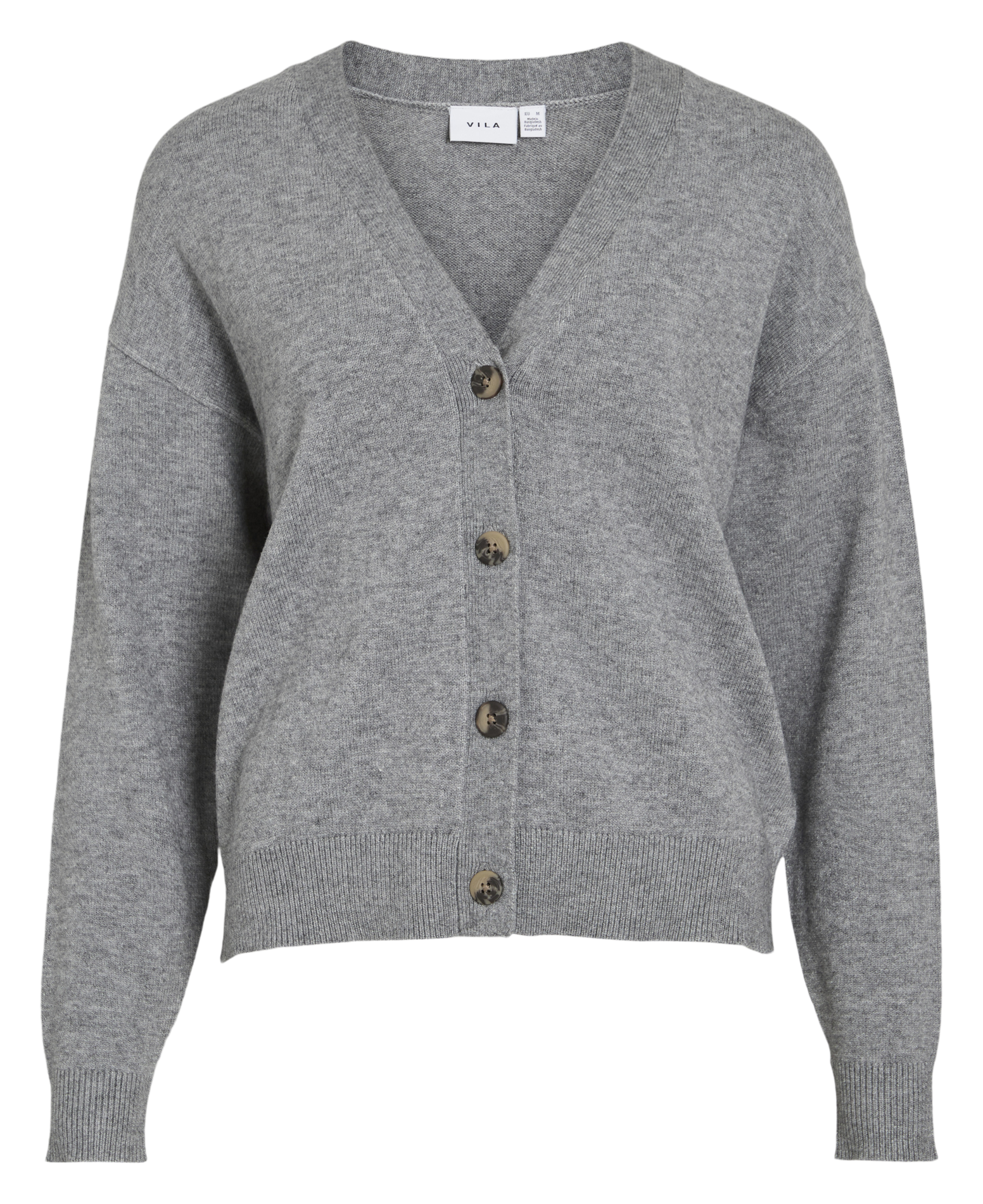 Oversized vest met V-hals in gebreide stof VILA Grijs
