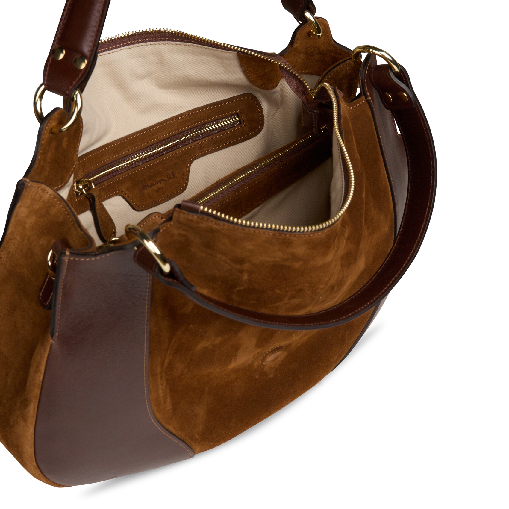 Leren schoudertas MAISON 123 Beige