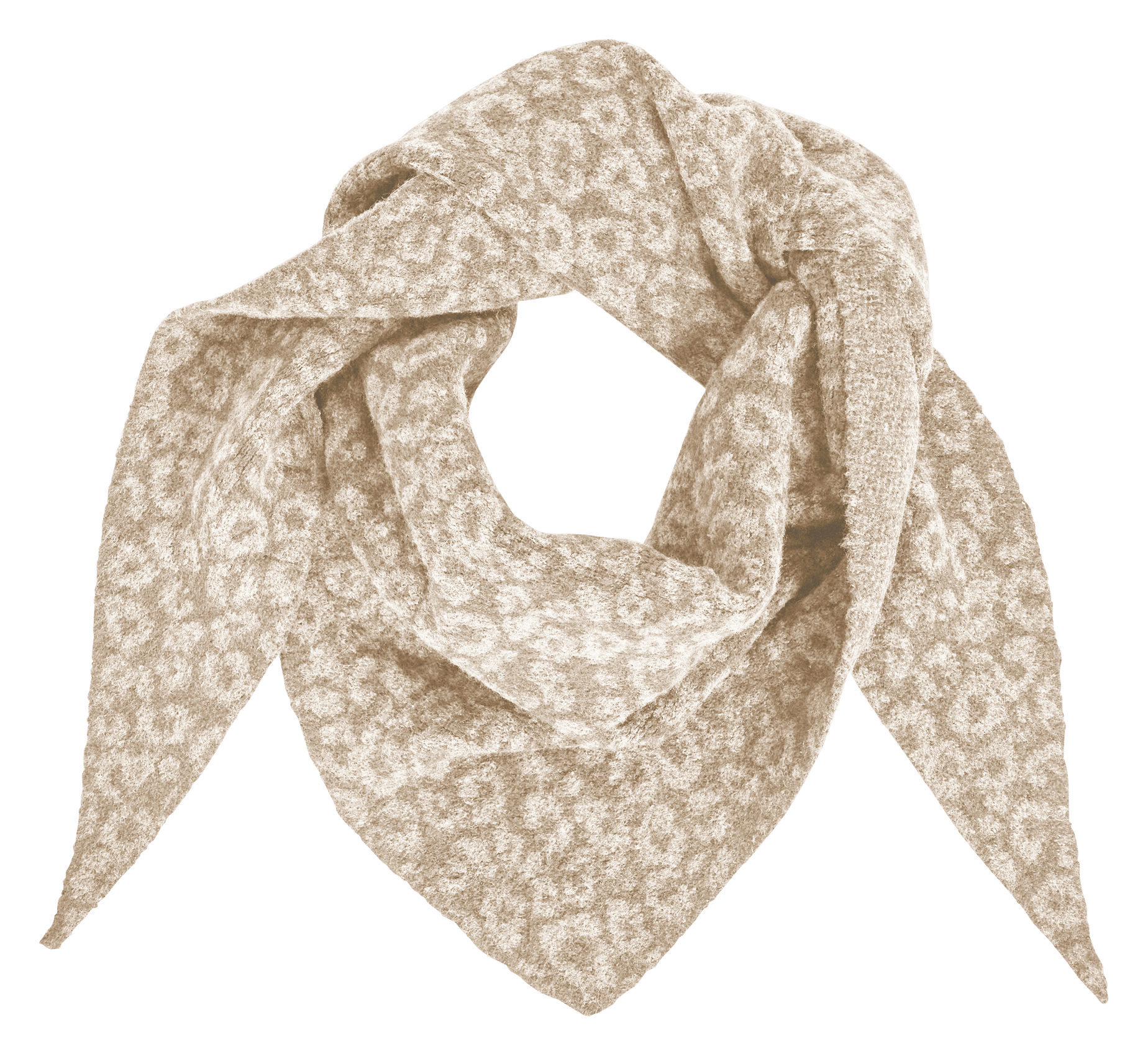 Printed knitted scarf VILA Beige