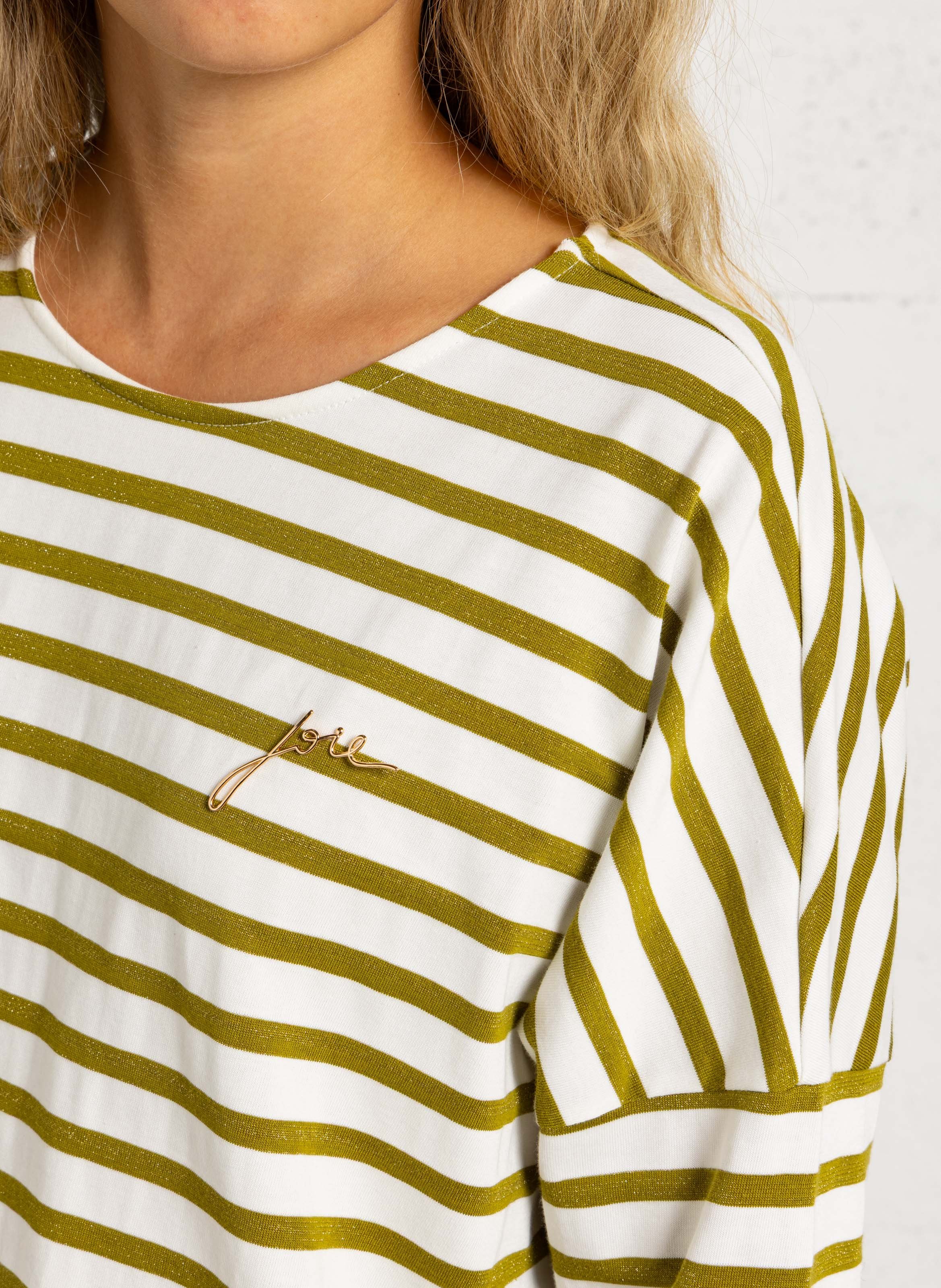 Oversized T-shirt met ronde hals in gestreept katoen. DES PETITS HAUTS Veelkleurig