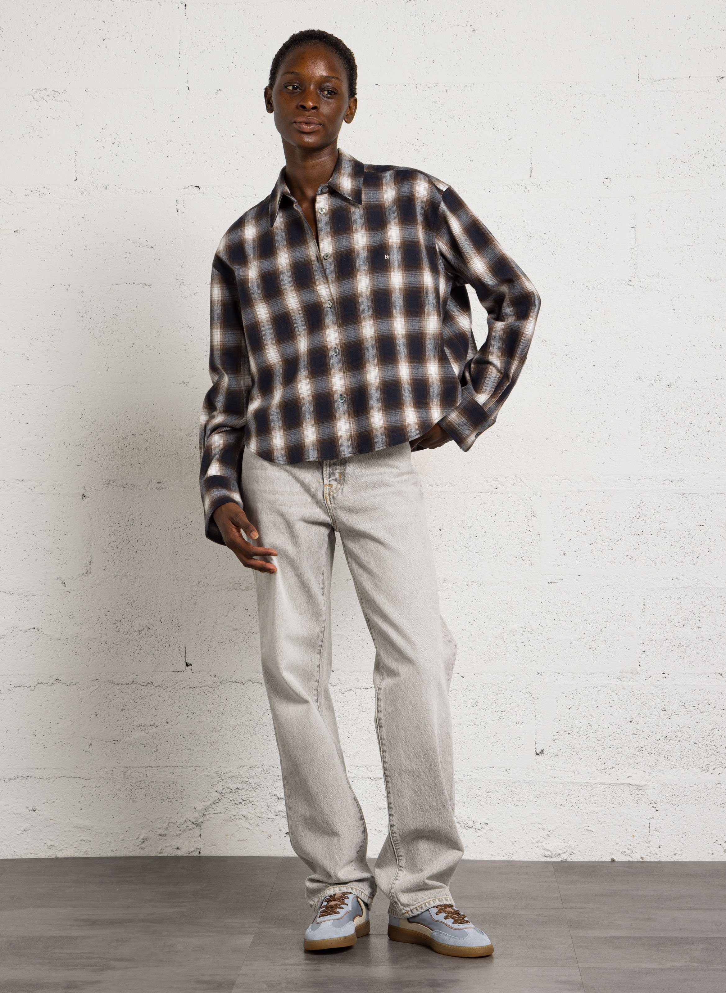 Jean large en coton BELLEROSE Gris