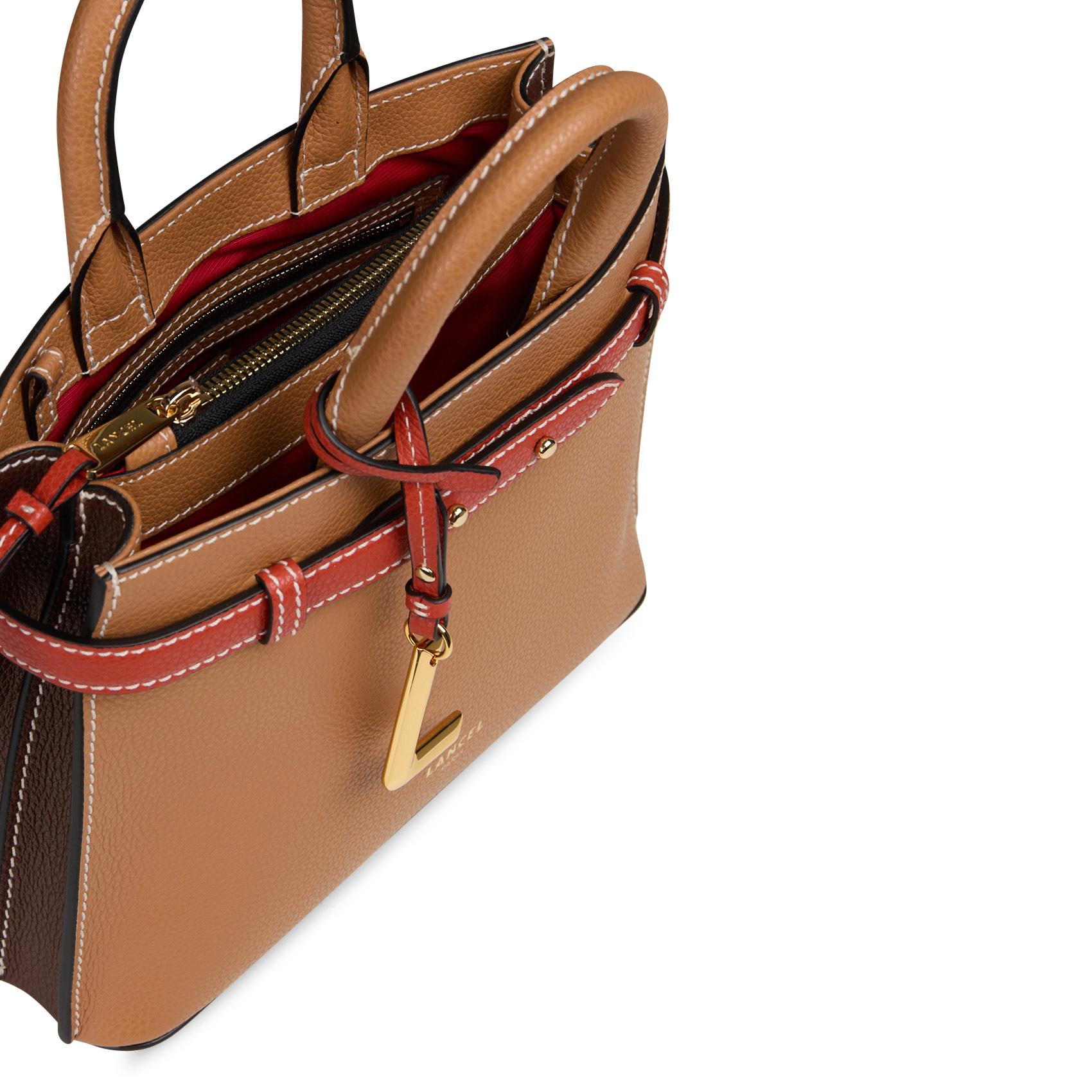 Sac à main en cuir LANCEL Beige