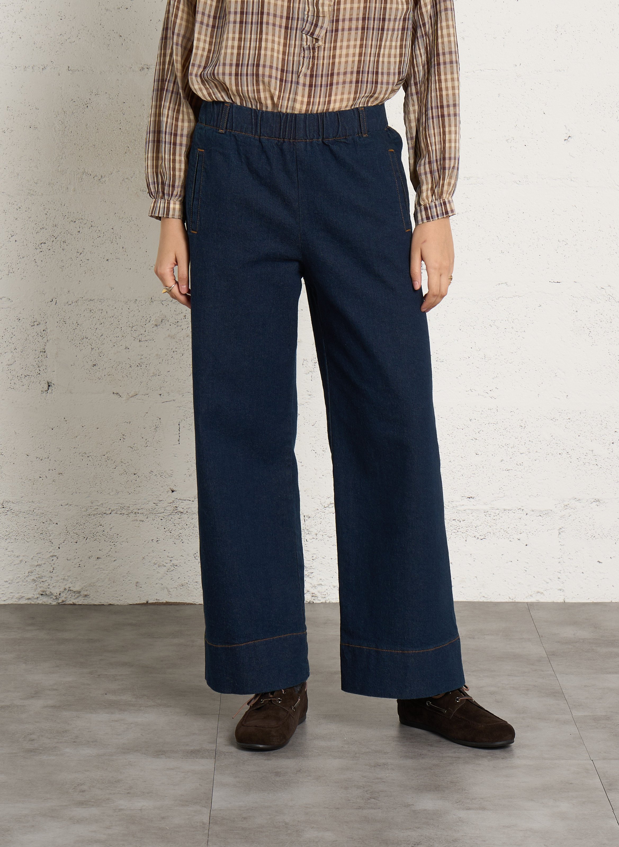 Rechte jeans in ruwe katoenmix HOD PARIS Blauw