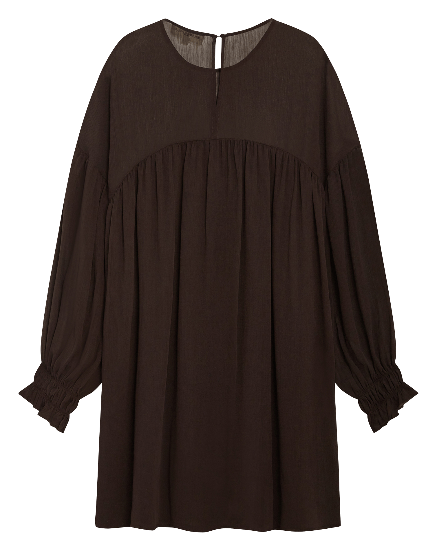 Korte, wijde jurk van mousseline | Bruin GRACE ET MILA Dames