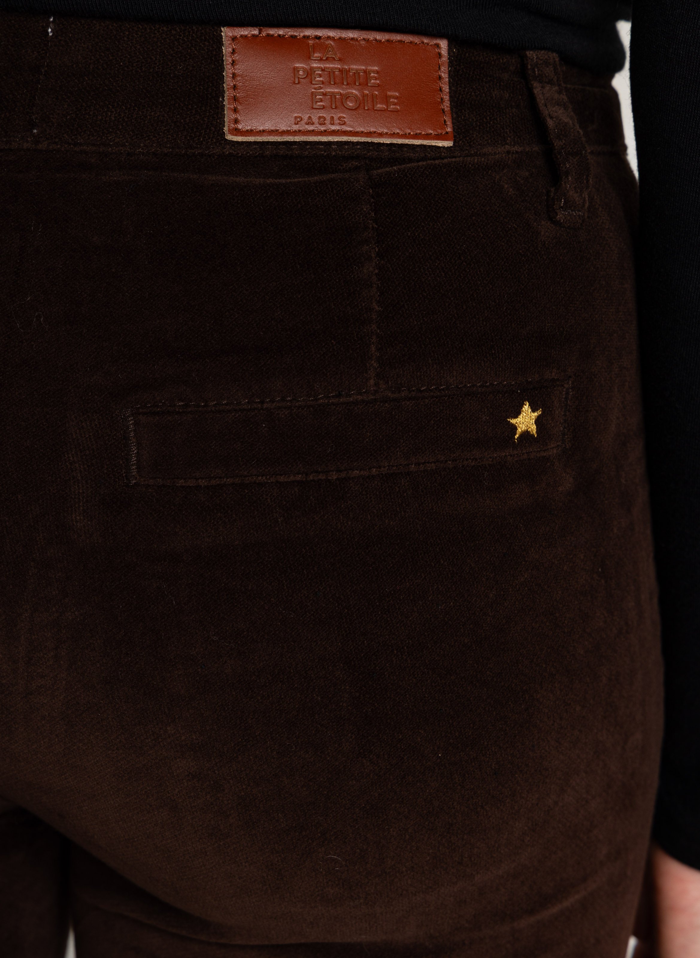 Straight-fit broek van katoenen velours | Bruin LA PETITE ETOILE Dames
