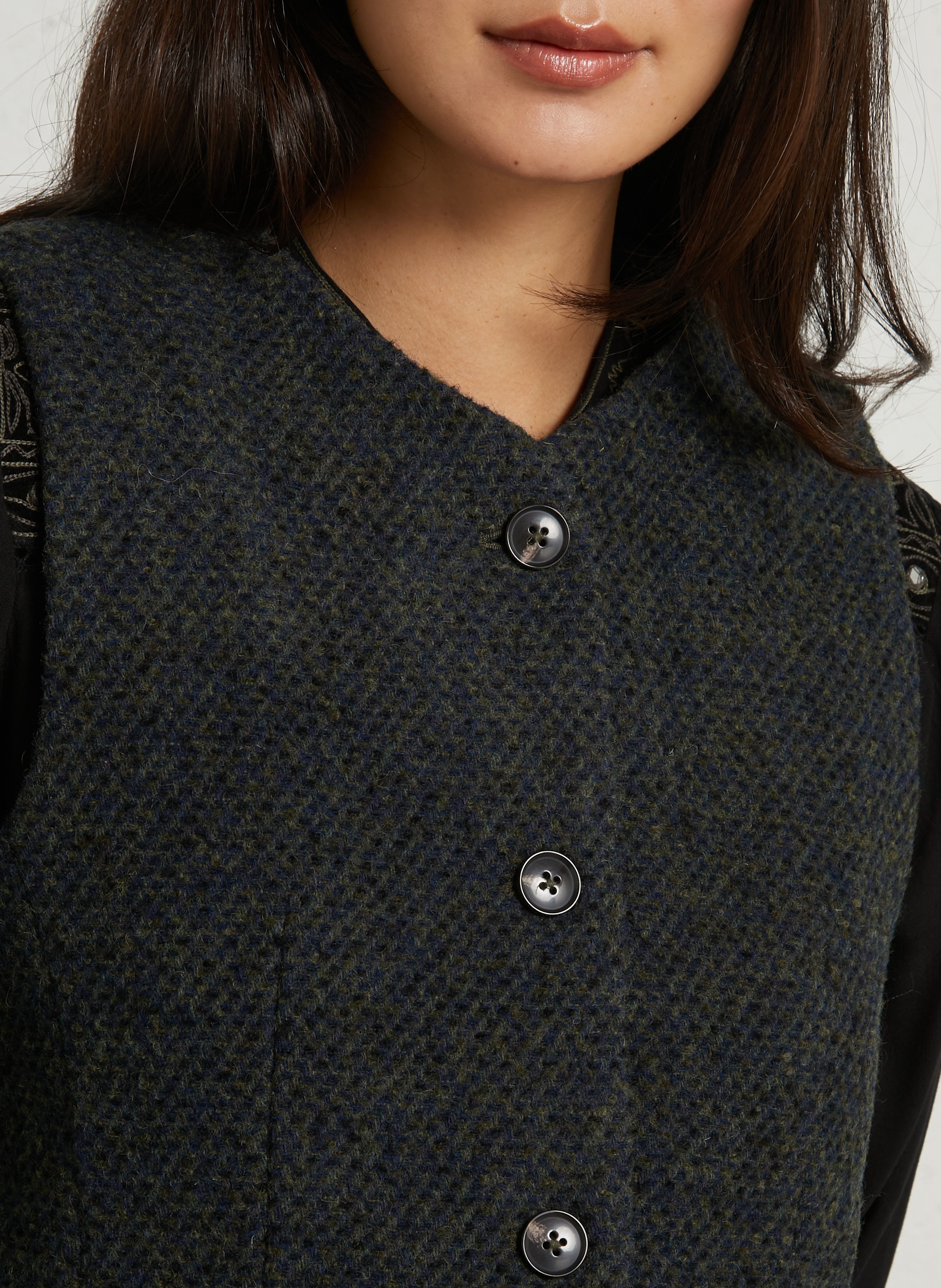 Straight wool mix jacket MAISON 123 Green