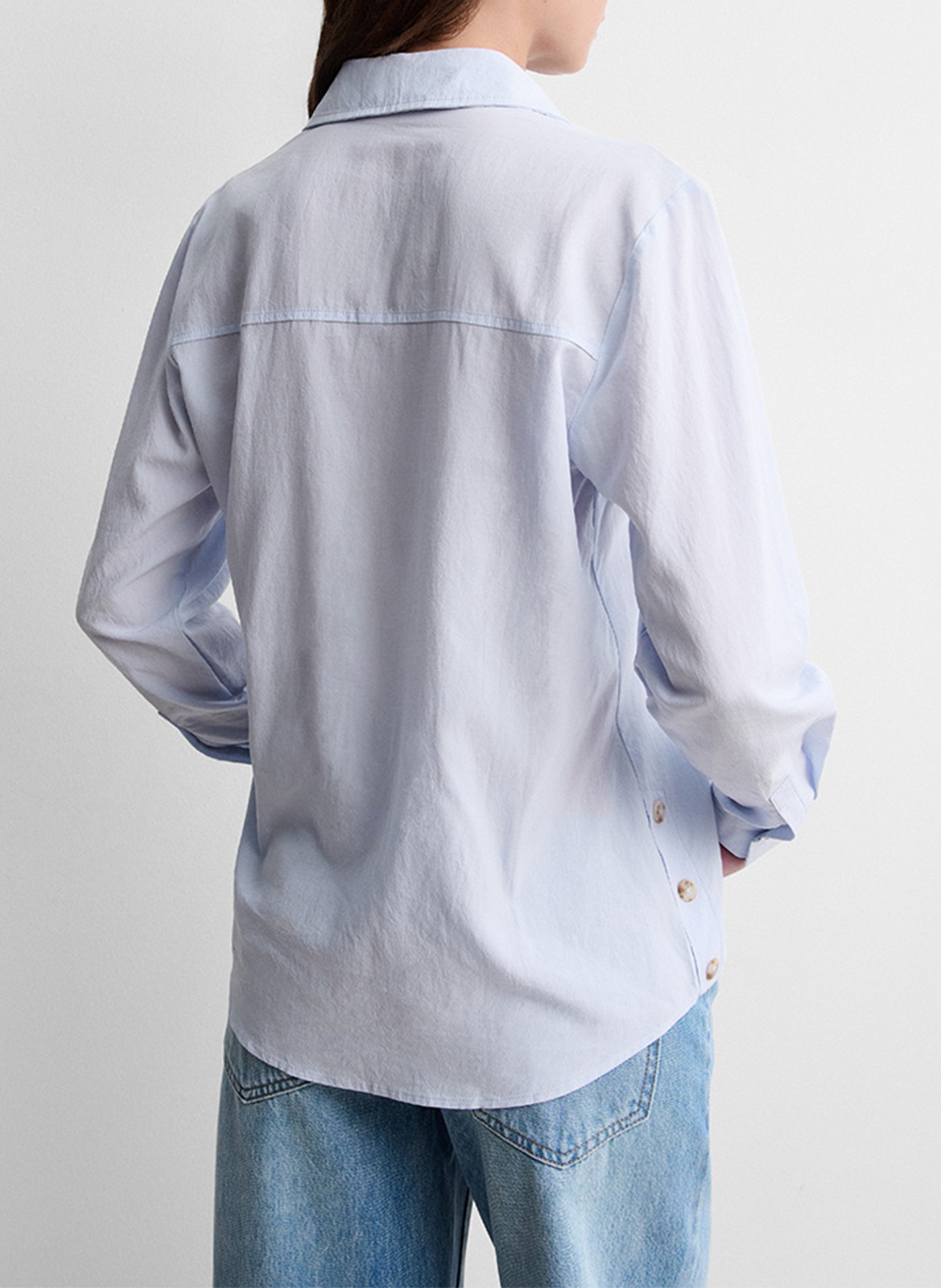 Chemise col boutonné unie SIMORRA Bleu