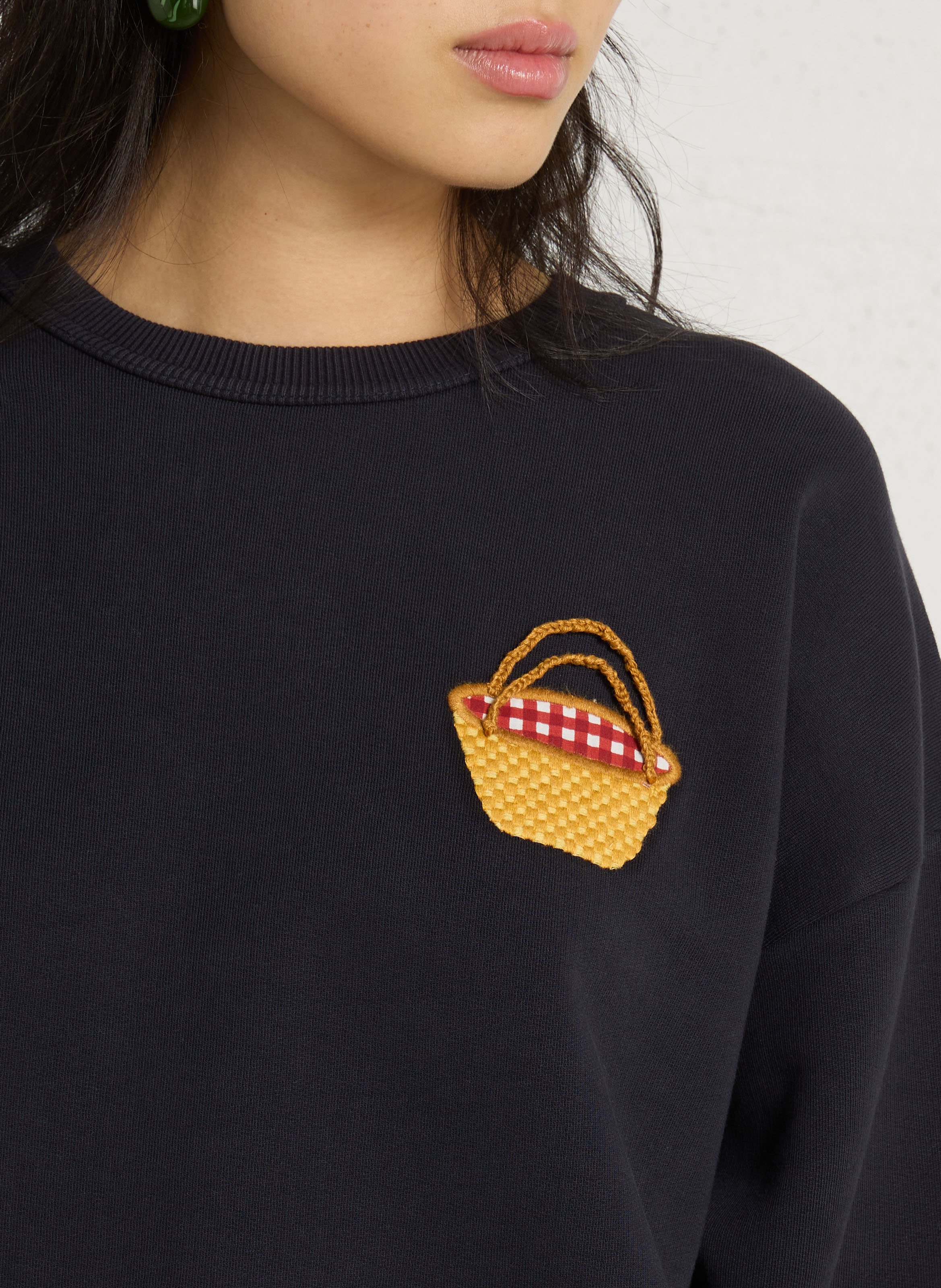 Rechte sweater van biologisch katoen THINKING MU Blauw